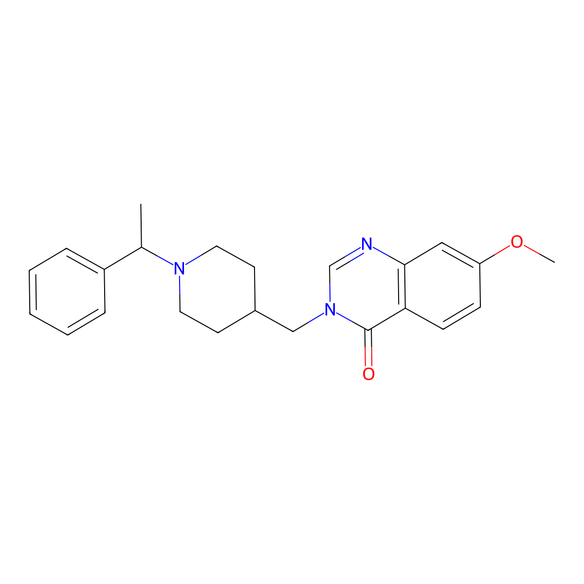 7-Methoxy-3-{[1-(1-phenylethyl)piperidin-4-yl]methyl}-3,4-dihydroquinazolin-4-one molecular structure, CAS 2549017-95-8