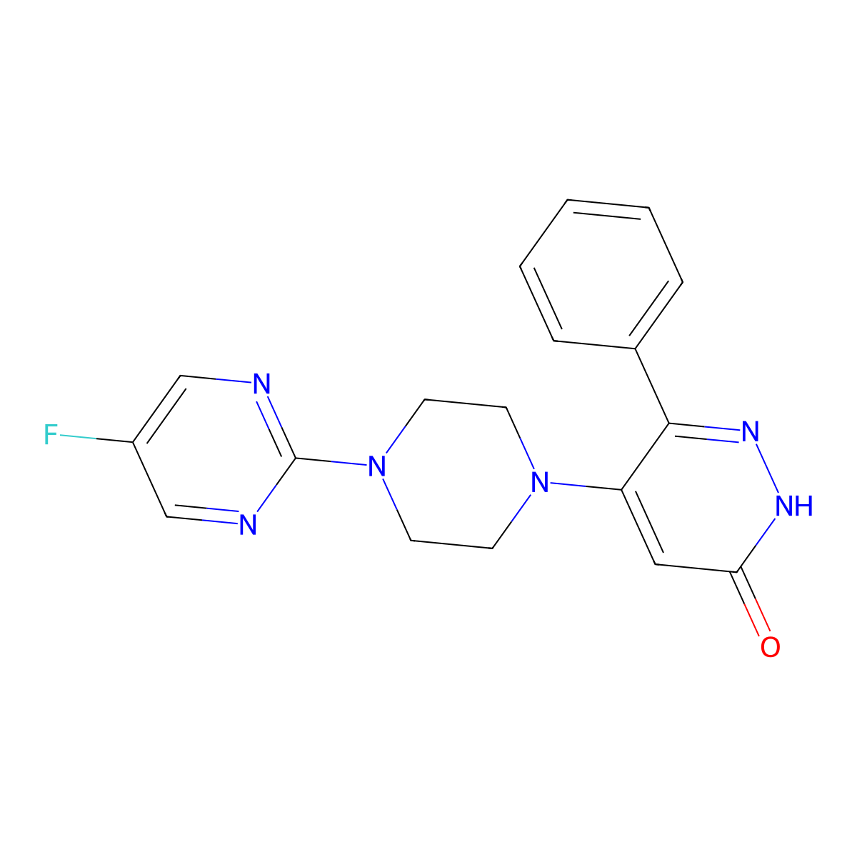 5-[4-(5-Fluoropyrimidin-2-yl)piperazin-1-yl]-6-phenyl-2,3-dihydropyridazin-3-one molecular structure, CAS 2549017-98-1