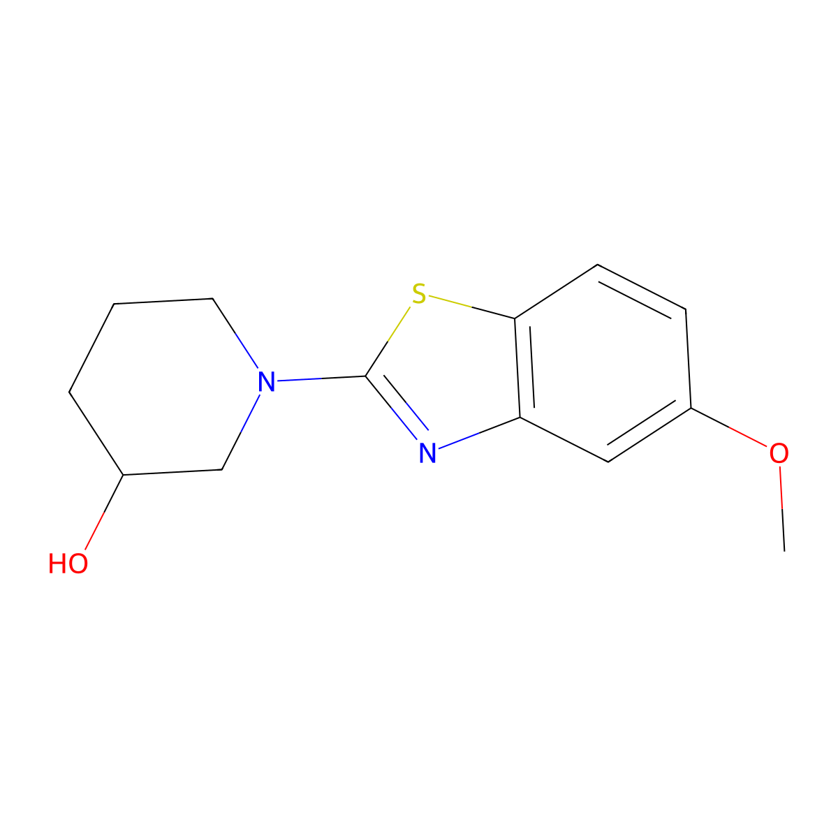 1-(5-Methoxy-1,3-benzothiazol-2-yl)piperidin-3-ol molecular structure, CAS 2549018-01-9