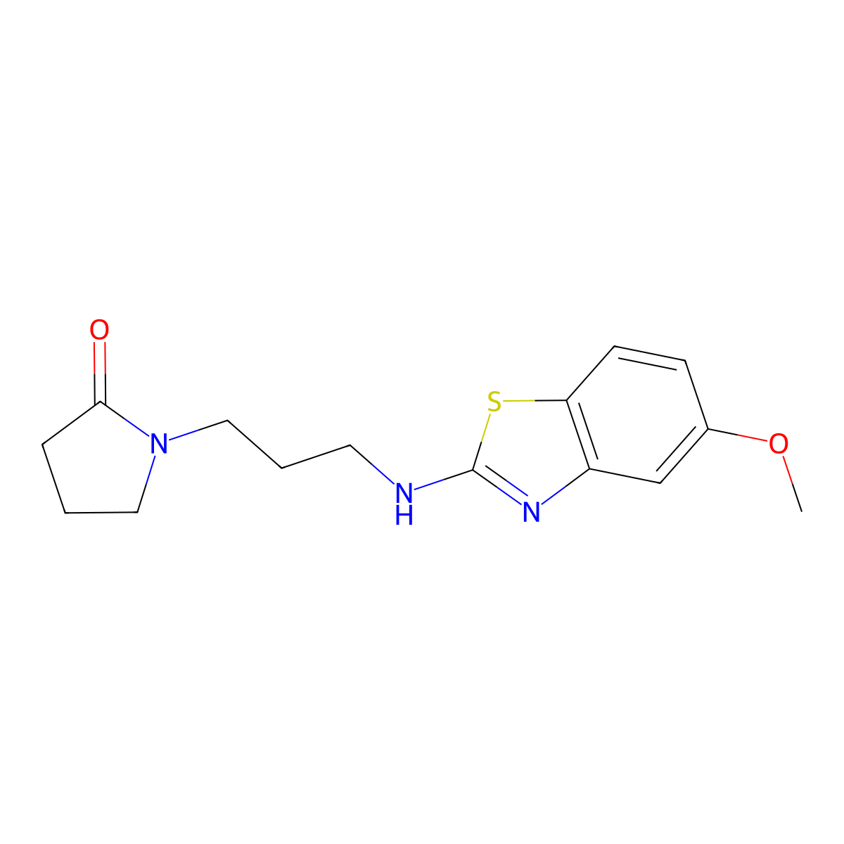 1-{3-[(5-Methoxy-1,3-benzothiazol-2-yl)amino]propyl}pyrrolidin-2-one molecular structure, CAS 2549018-05-3