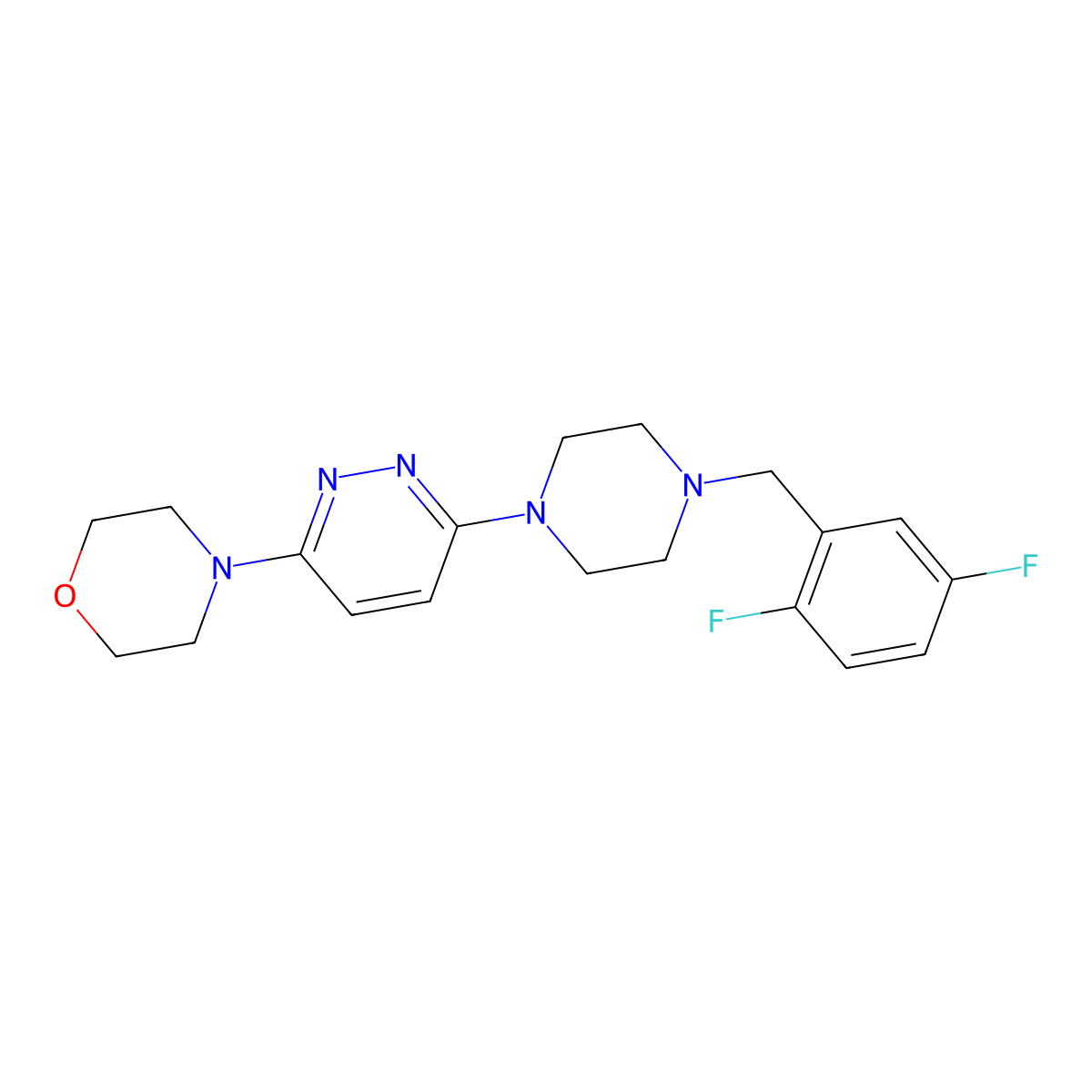 4-(6-{4-[(2,5-Difluorophenyl)methyl]piperazin-1-yl}pyridazin-3-yl)morpholine molecular structure, CAS 2549018-19-9