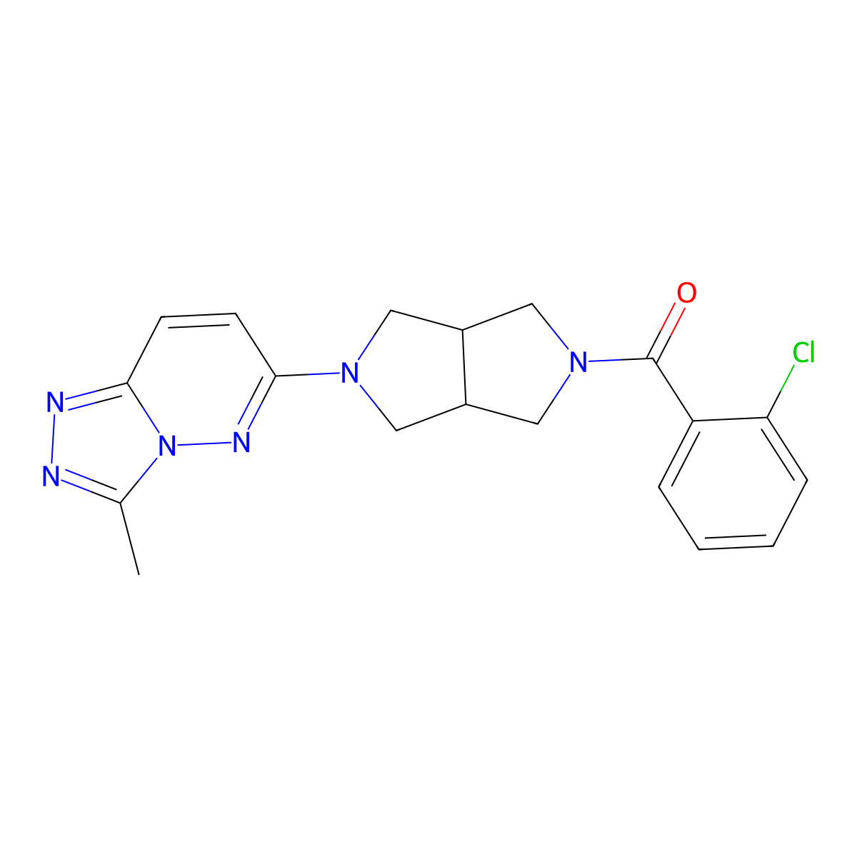 2-(2-Chlorobenzoyl)-5-{3-methyl-[1,2,4]triazolo[4,3-b]pyridazin-6-yl}-octahydropyrrolo[3,4-c]pyrrole molecular structure, CAS 2549018-29-1