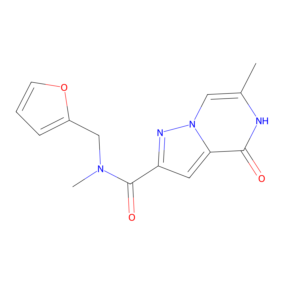 N-[(furan-2-yl)methyl]-N,6-dimethyl-4-oxo-4H,5H-pyrazolo[1,5-a]pyrazine-2-carboxamide molecular structure, CAS 2549018-30-4
