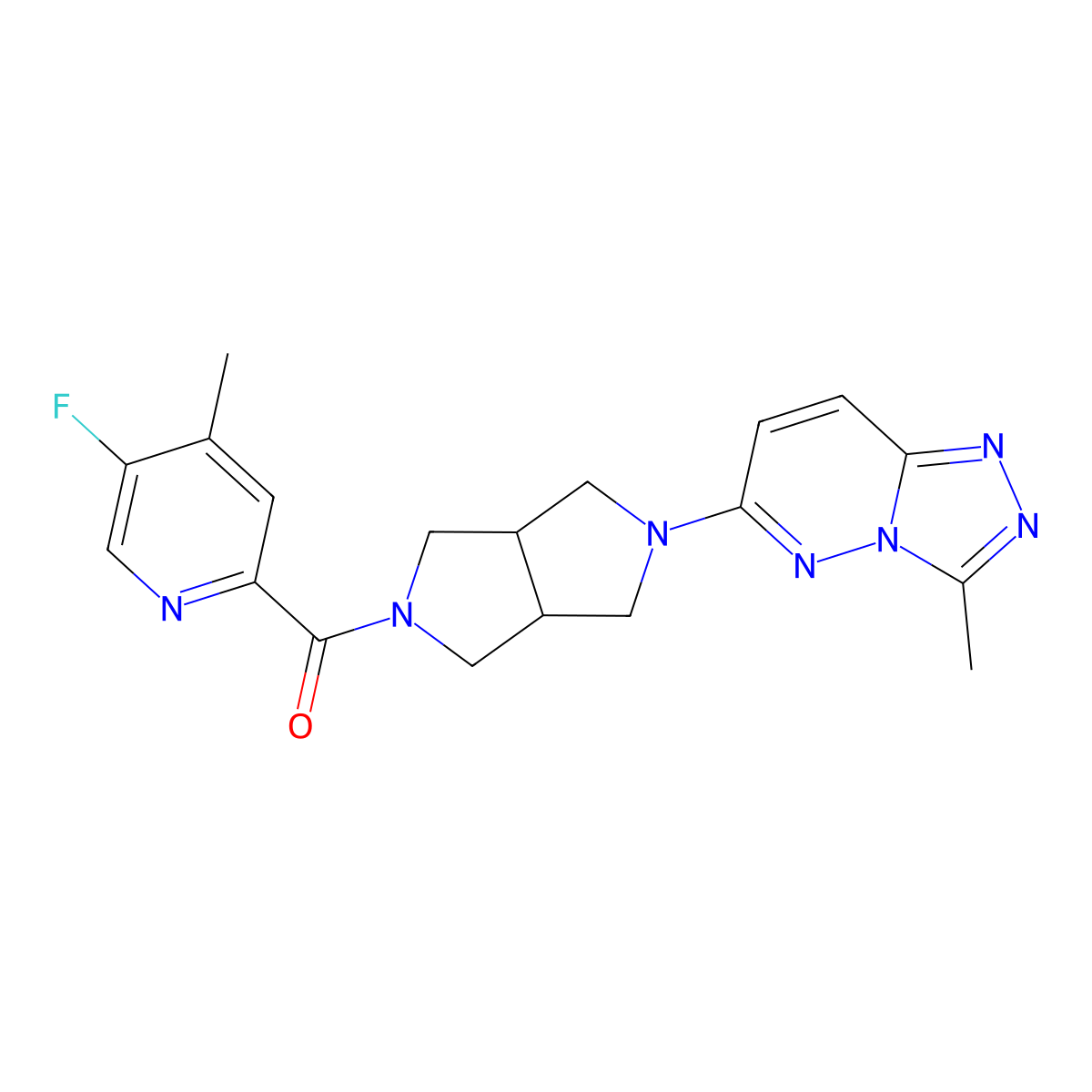 5-Fluoro-4-methyl-2-(5-{3-methyl-[1,2,4]triazolo[4,3-b]pyridazin-6-yl}-octahydropyrrolo[3,4-c]pyrrole-2-carbonyl)pyridine molecular structure, CAS 2549018-32-6