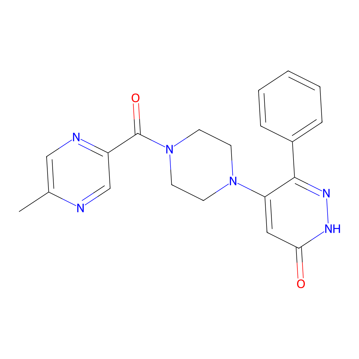 5-[4-(5-Methylpyrazine-2-carbonyl)piperazin-1-yl]-6-phenyl-2,3-dihydropyridazin-3-one molecular structure, CAS 2549018-38-2