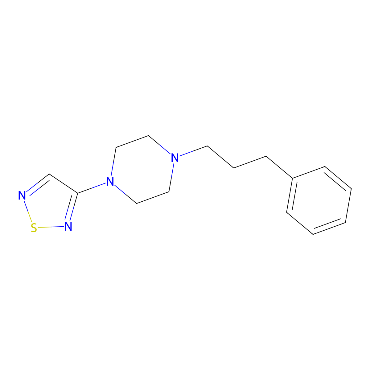 1-(3-Phenylpropyl)-4-(1,2,5-thiadiazol-3-yl)piperazine molecular structure, CAS 2549018-52-0