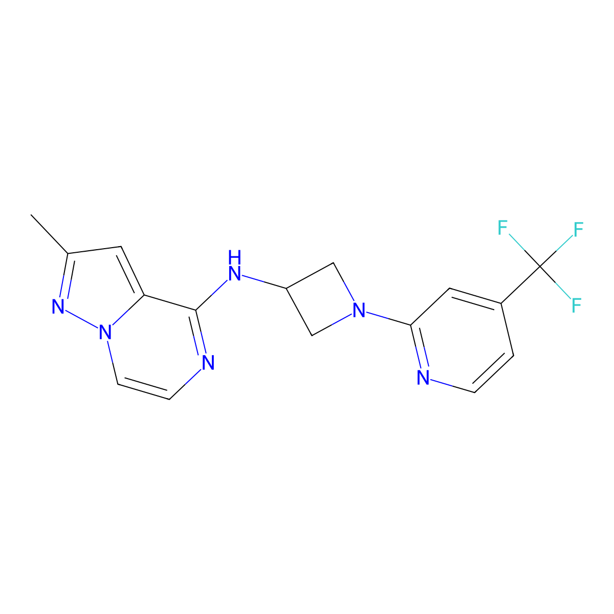 N-{2-methylpyrazolo[1,5-a]pyrazin-4-yl}-1-[4-(trifluoromethyl)pyridin-2-yl]azetidin-3-amine molecular structure, CAS 2549018-58-6