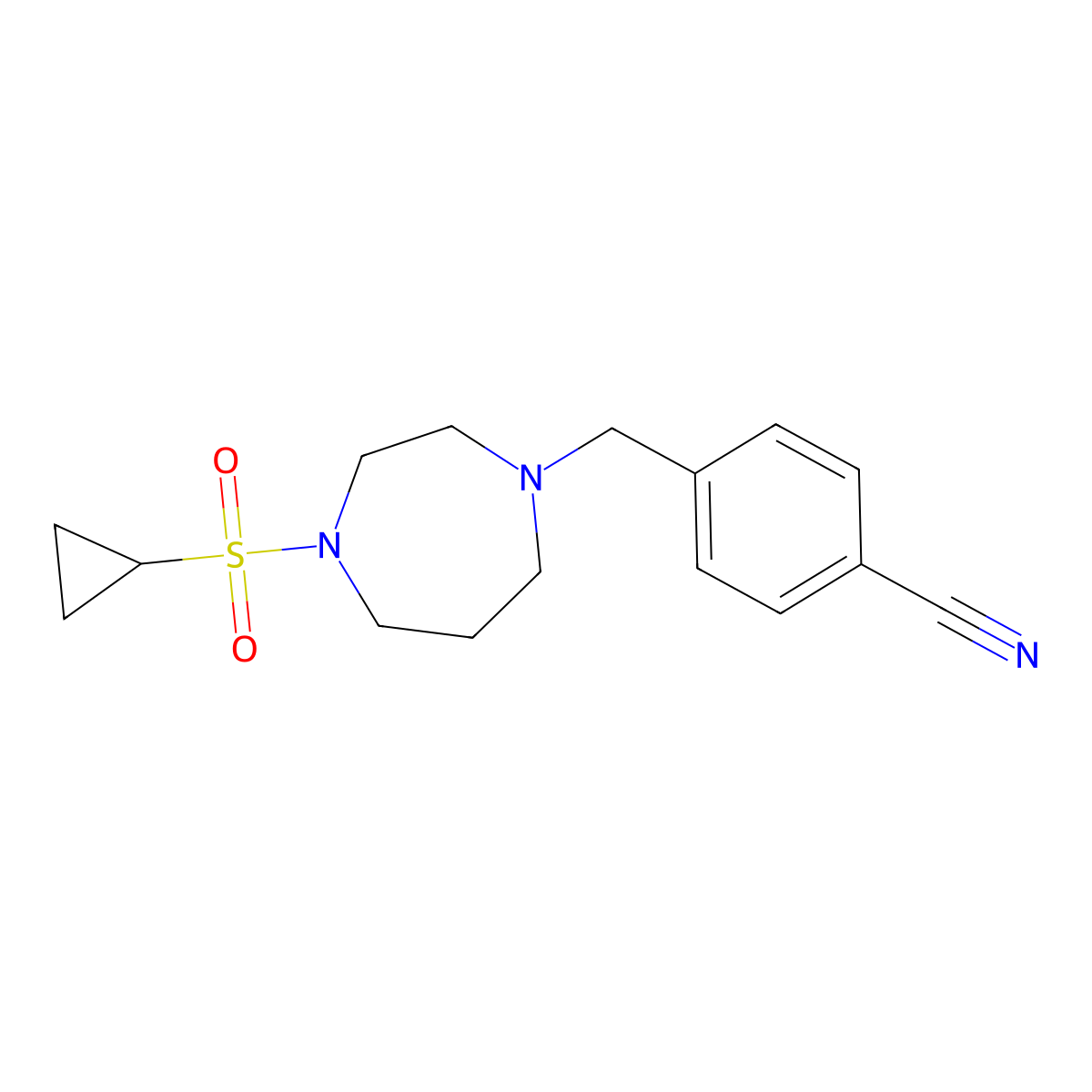 4-{[4-(Cyclopropanesulfonyl)-1,4-diazepan-1-yl]methyl}benzonitrile molecular structure, CAS 2549018-65-5