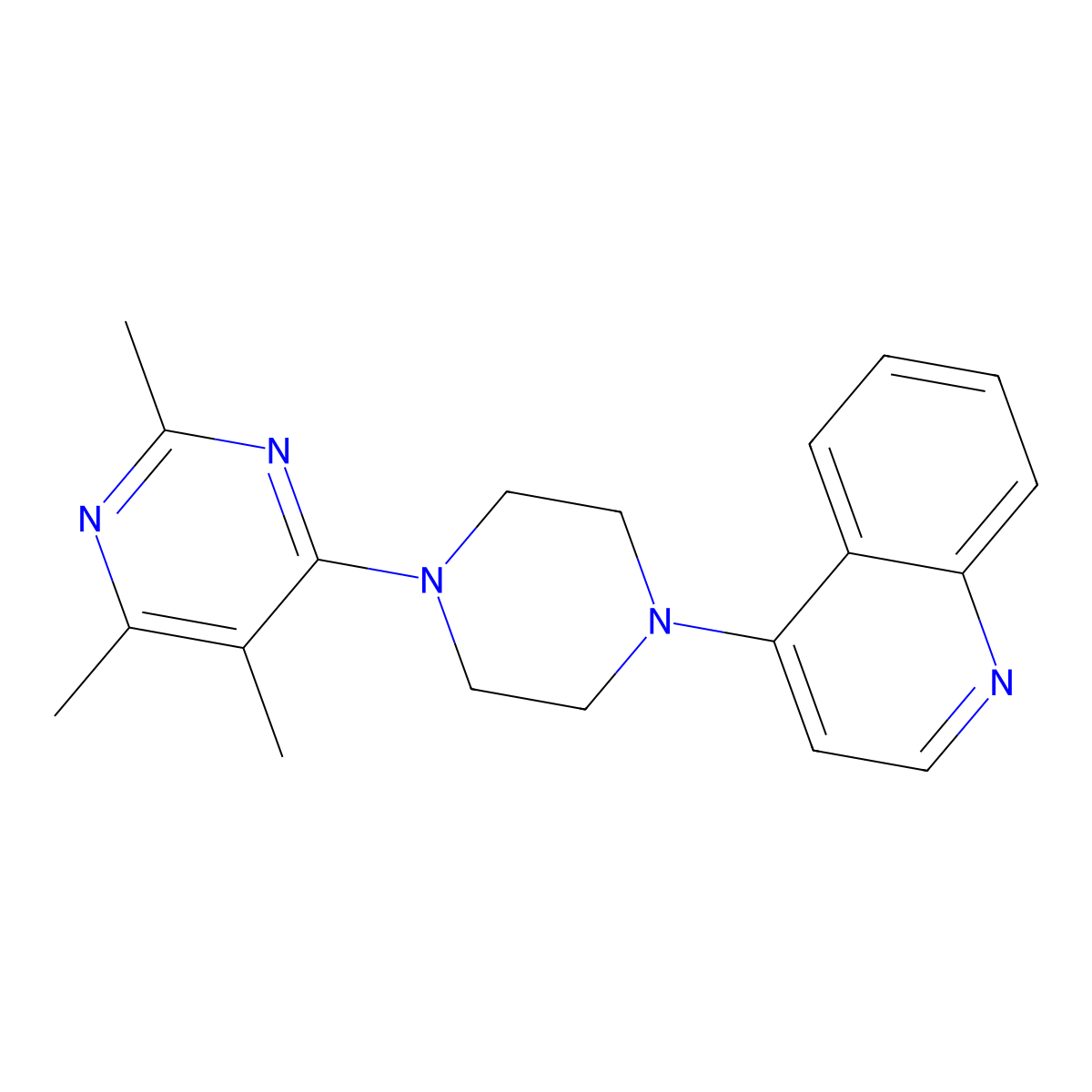 4-[4-(2,5,6-Trimethylpyrimidin-4-yl)piperazin-1-yl]quinoline molecular structure, CAS 2549018-68-8