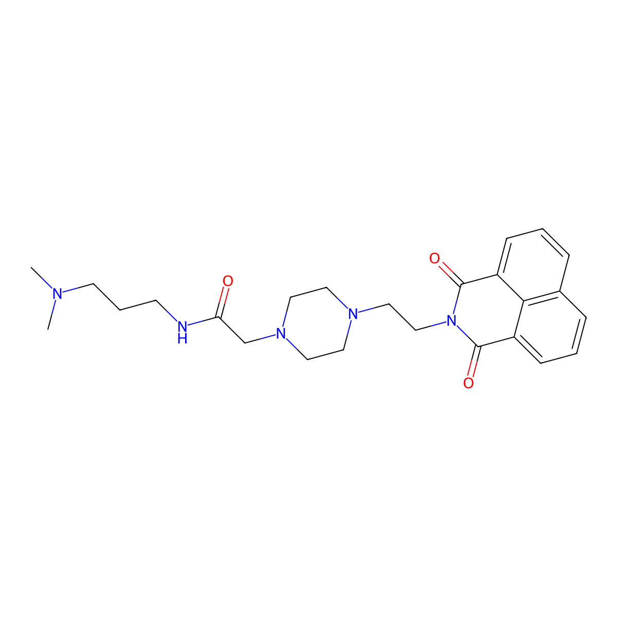 N-[3-(dimethylamino)propyl]-2-[4-(2-{2,4-dioxo-3-azatricyclo[7.3.1.0^{5,13}]trideca-1(13),5,7,9,11-pentaen-3-yl}ethyl)piperazin-1-yl]acetamide molecular structure, CAS 2549018-79-1