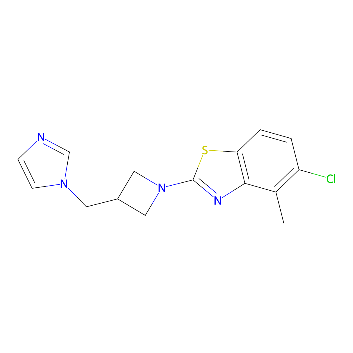 5-chloro-2-{3-[(1H-imidazol-1-yl)methyl]azetidin-1-yl}-4-methyl-1,3-benzothiazole molecular structure, CAS 2549018-87-1