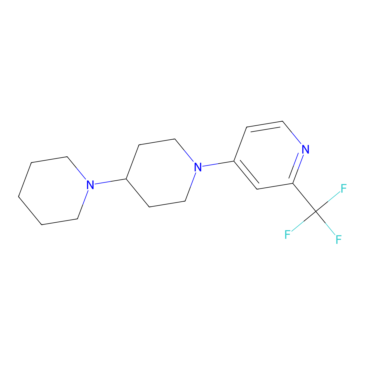 1'-[2-(Trifluoromethyl)pyridin-4-yl]-1,4'-bipiperidine molecular structure, CAS 2549019-00-1