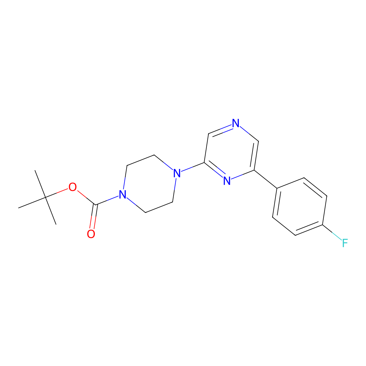 Tert-butyl 4-[6-(4-fluorophenyl)pyrazin-2-yl]piperazine-1-carboxylate molecular structure, CAS 2549019-04-5