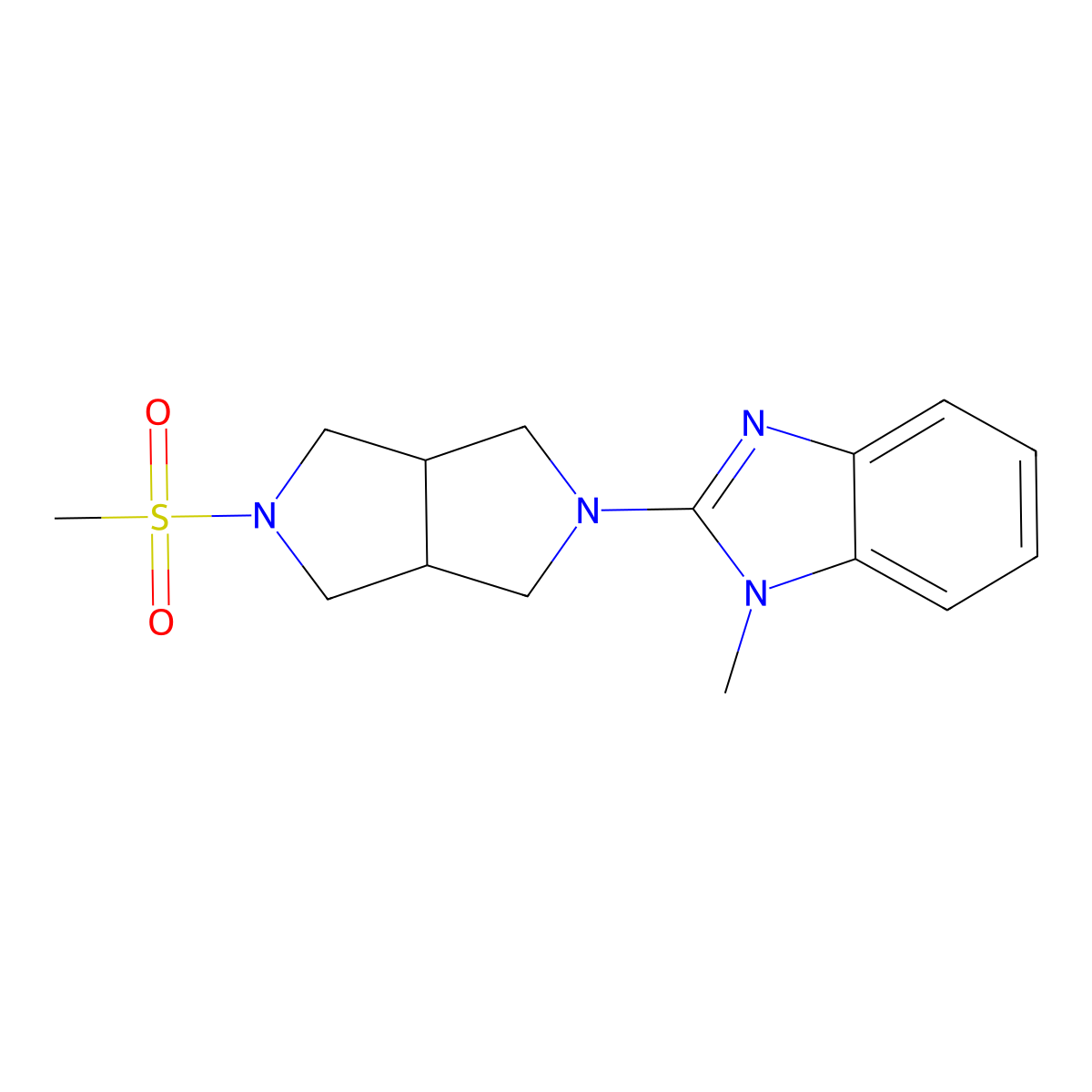 2-{5-methanesulfonyl-octahydropyrrolo[3,4-c]pyrrol-2-yl}-1-methyl-1H-1,3-benzodiazole molecular structure, CAS 2549019-20-5