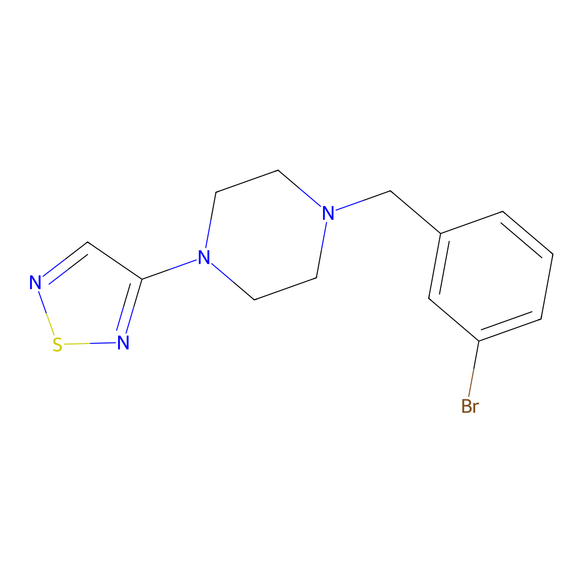 1-[(3-Bromophenyl)methyl]-4-(1,2,5-thiadiazol-3-yl)piperazine molecular structure, CAS 2549019-23-8
