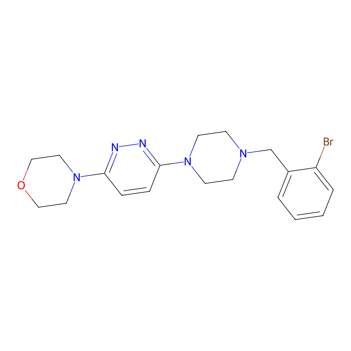 4-(6-{4-[(2-Bromophenyl)methyl]piperazin-1-yl}pyridazin-3-yl)morpholine molecular structure, CAS 2549019-27-2