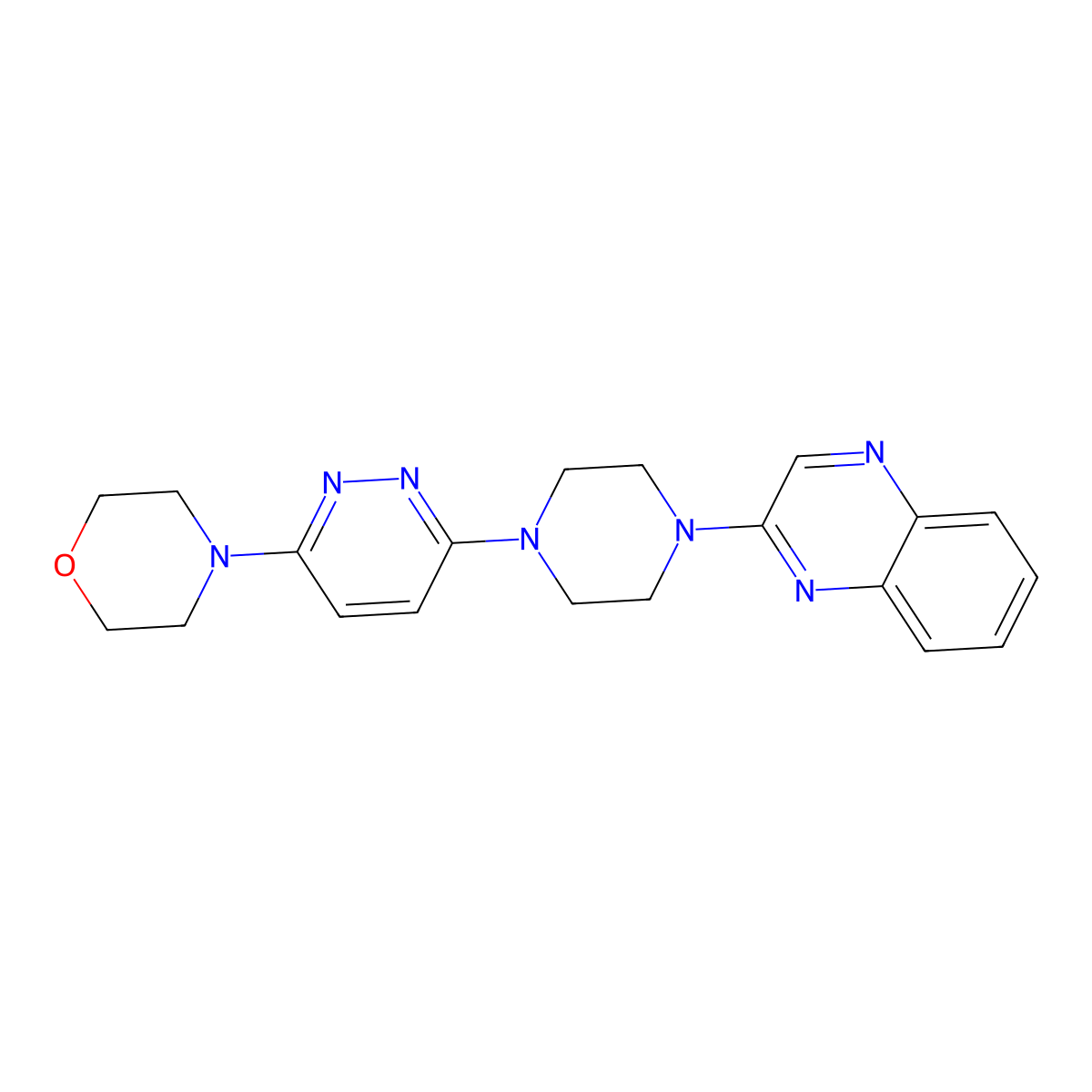 2-{4-[6-(Morpholin-4-yl)pyridazin-3-yl]piperazin-1-yl}quinoxaline molecular structure, CAS 2549019-28-3