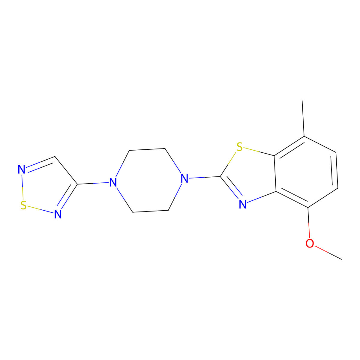 4-Methoxy-7-methyl-2-[4-(1,2,5-thiadiazol-3-yl)piperazin-1-yl]-1,3-benzothiazole molecular structure, CAS 2549019-29-4
