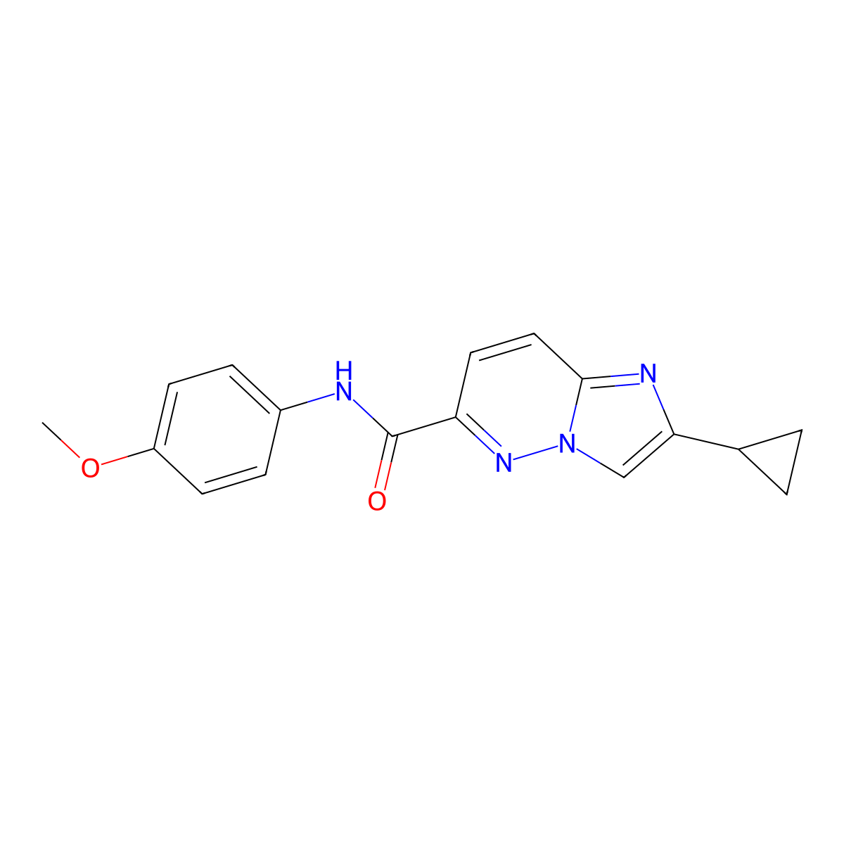 2-cyclopropyl-N-(4-methoxyphenyl)imidazo[1,2-b]pyridazine-6-carboxamide molecular structure, CAS 2549019-39-6