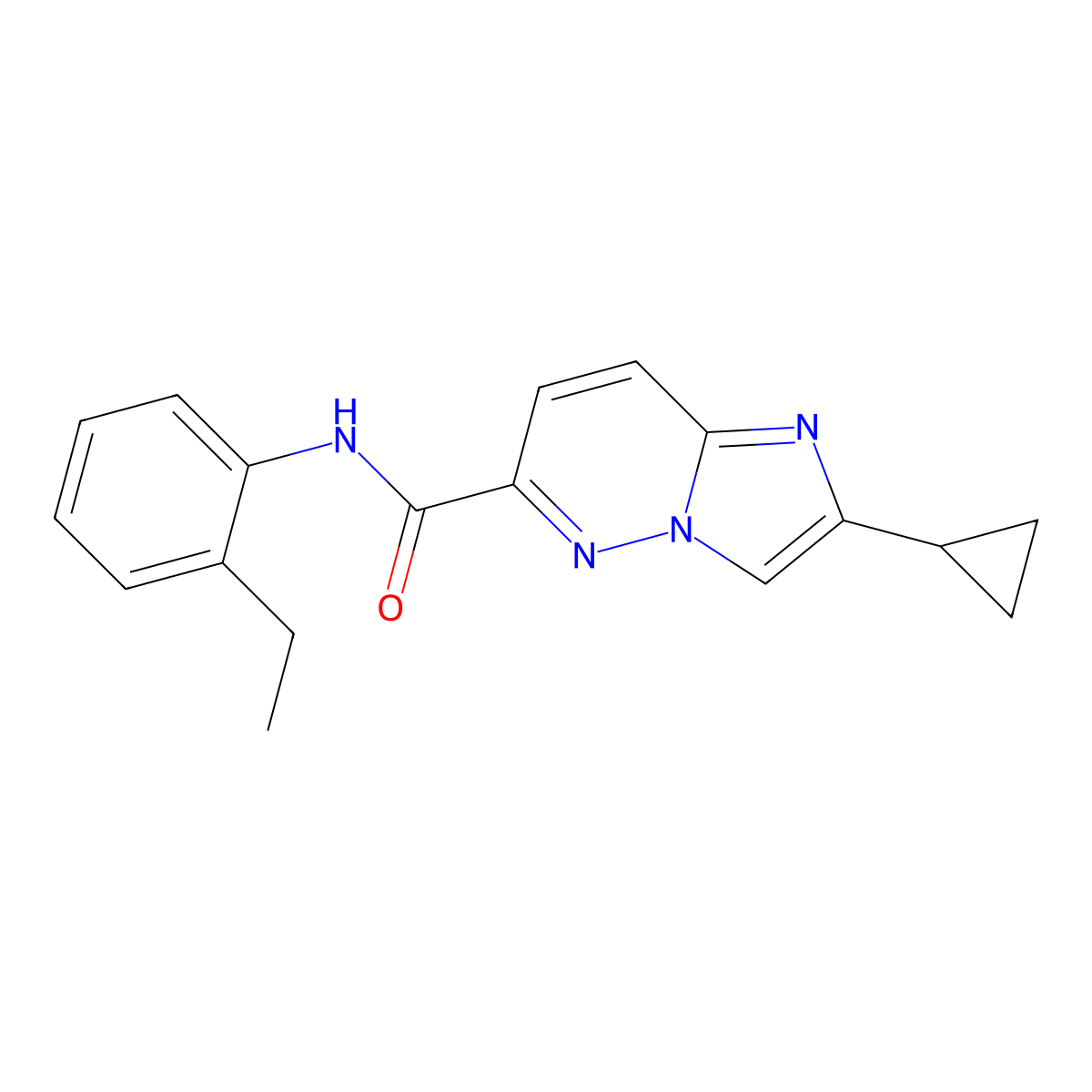 2-cyclopropyl-N-(2-ethylphenyl)imidazo[1,2-b]pyridazine-6-carboxamide molecular structure, CAS 2549019-44-3