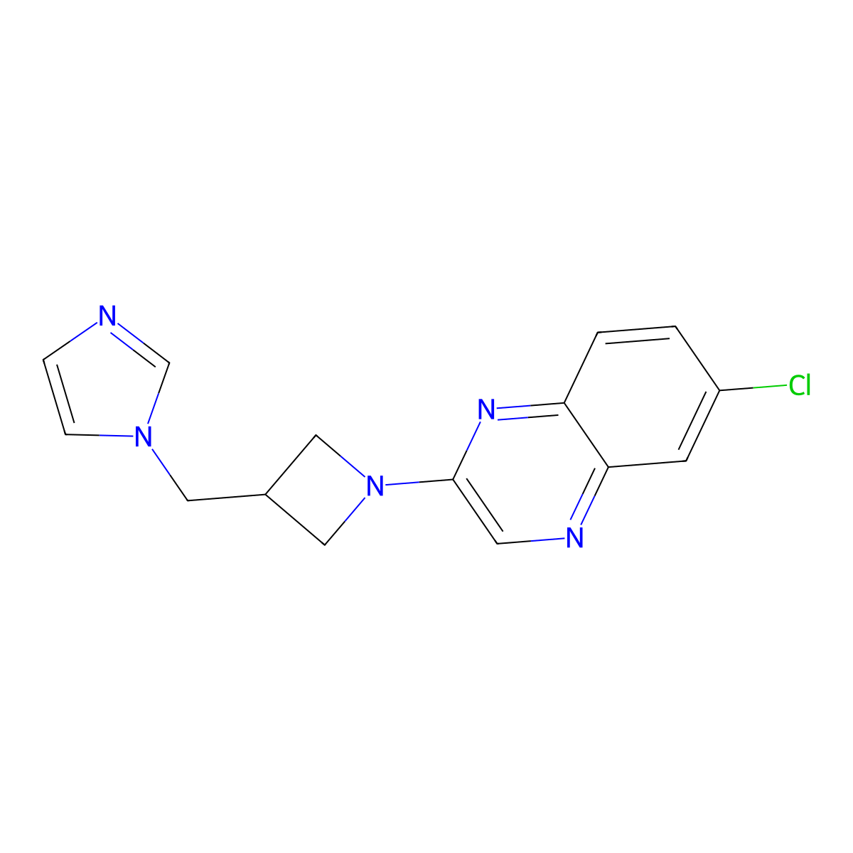 6-chloro-2-{3-[(1H-imidazol-1-yl)methyl]azetidin-1-yl}quinoxaline molecular structure, CAS 2549019-50-1