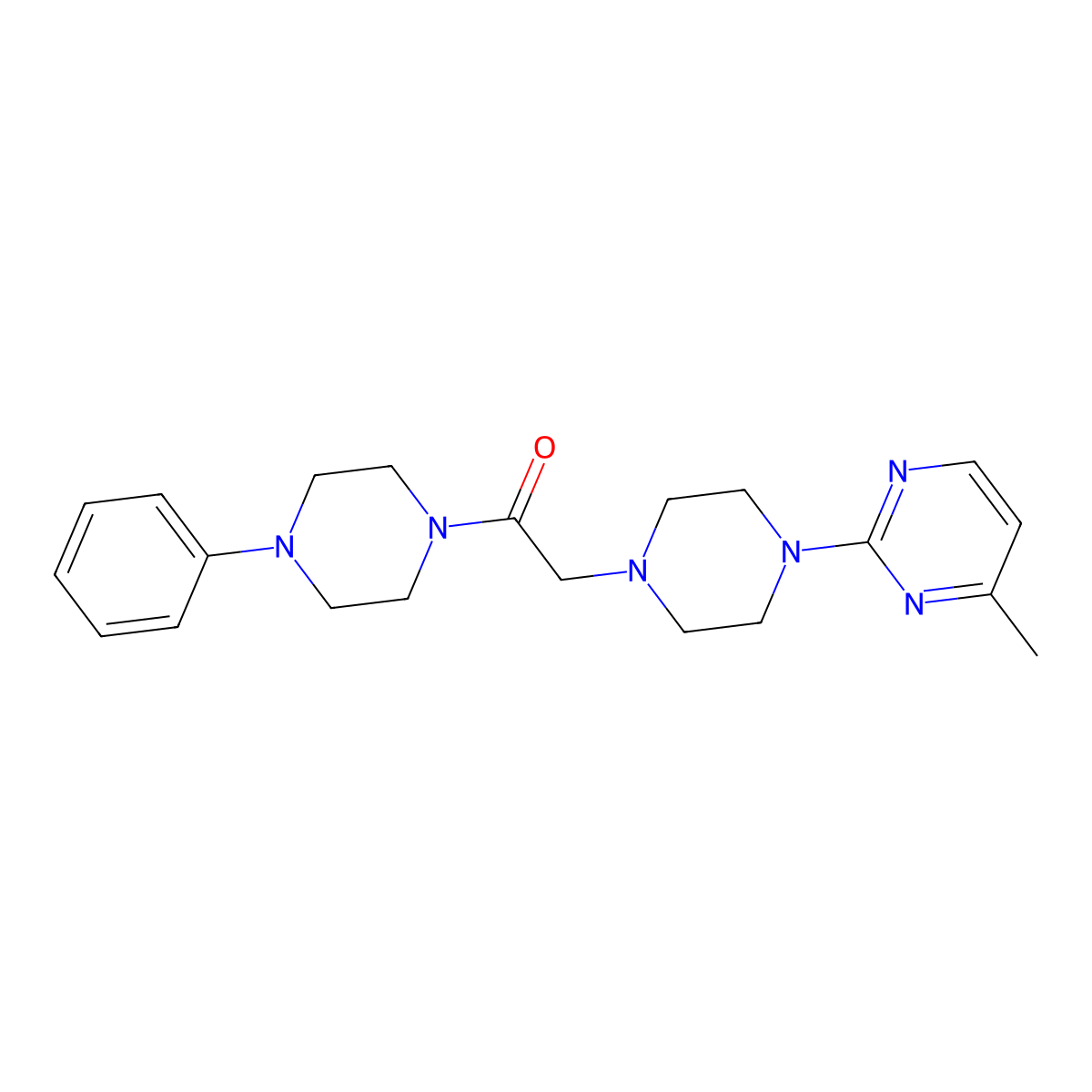 2-[4-(4-Methylpyrimidin-2-yl)piperazin-1-yl]-1-(4-phenylpiperazin-1-yl)ethan-1-one molecular structure, CAS 2549019-55-6