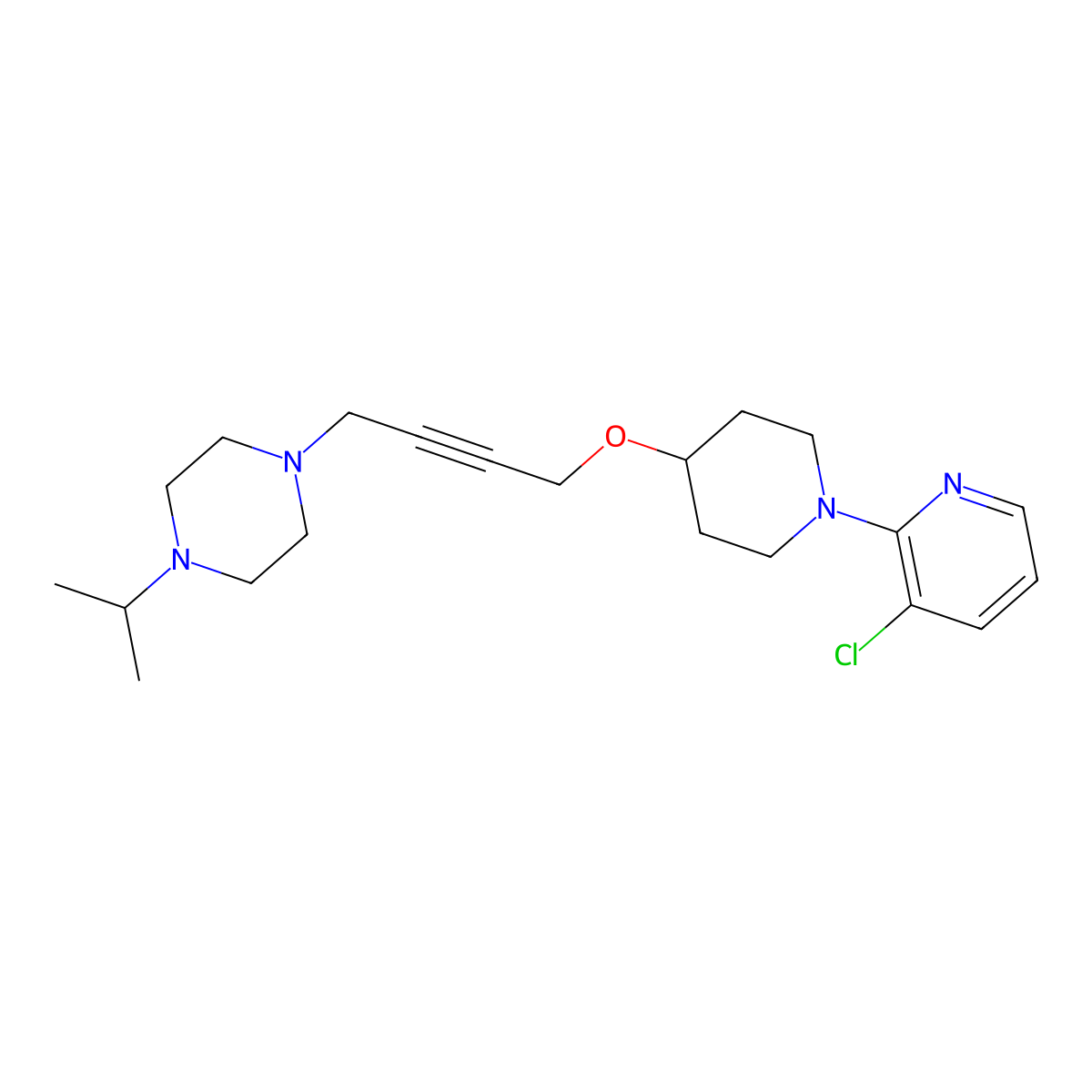 1-(4-{[1-(3-Chloropyridin-2-yl)piperidin-4-yl]oxy}but-2-yn-1-yl)-4-(propan-2-yl)piperazine molecular structure, CAS 2549019-82-9