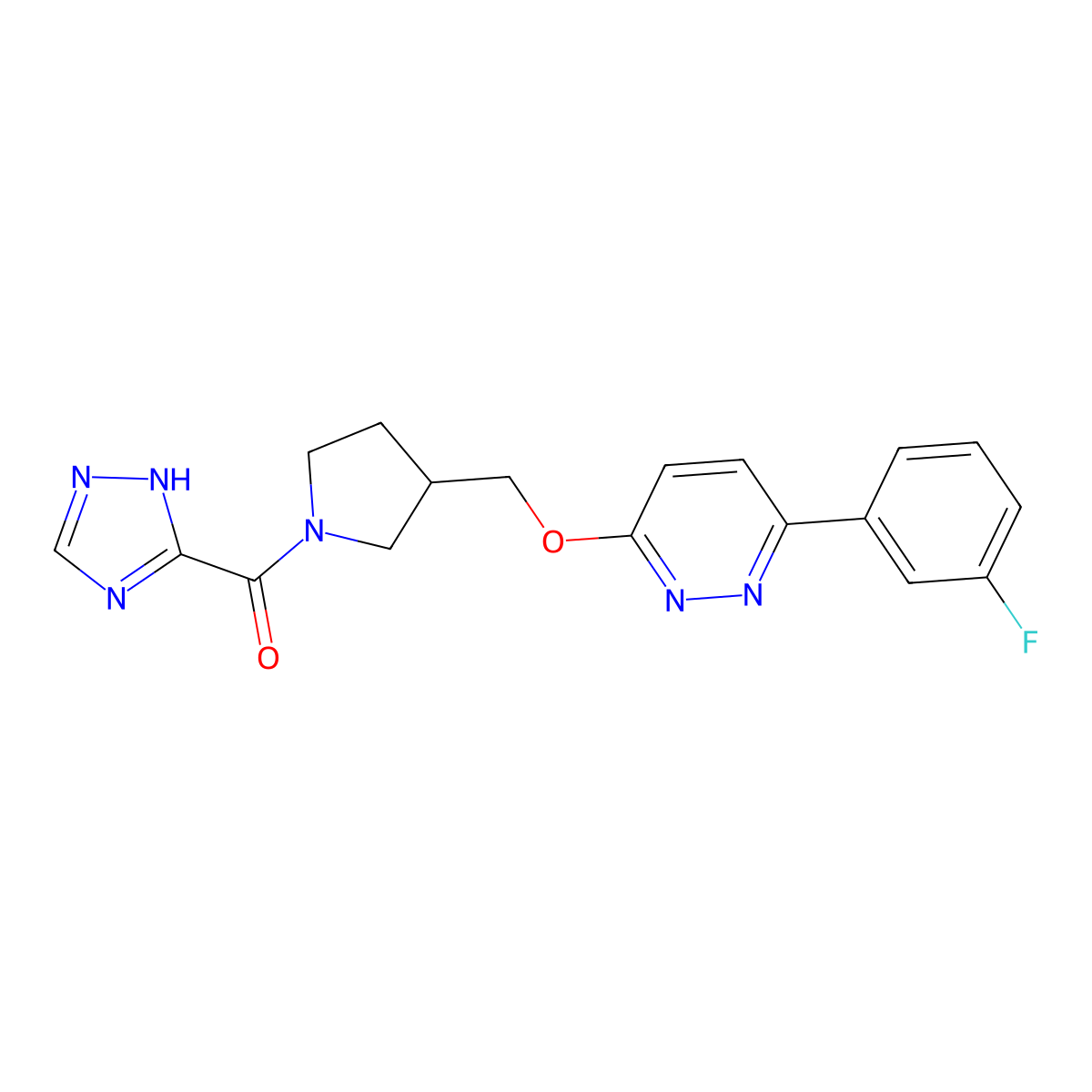 3-(3-fluorophenyl)-6-{[1-(1H-1,2,4-triazole-3-carbonyl)pyrrolidin-3-yl]methoxy}pyridazine molecular structure, CAS 2549020-23-5