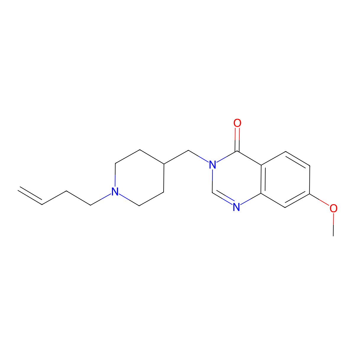 3-{[1-(But-3-en-1-yl)piperidin-4-yl]methyl}-7-methoxy-3,4-dihydroquinazolin-4-one molecular structure, CAS 2549020-27-9