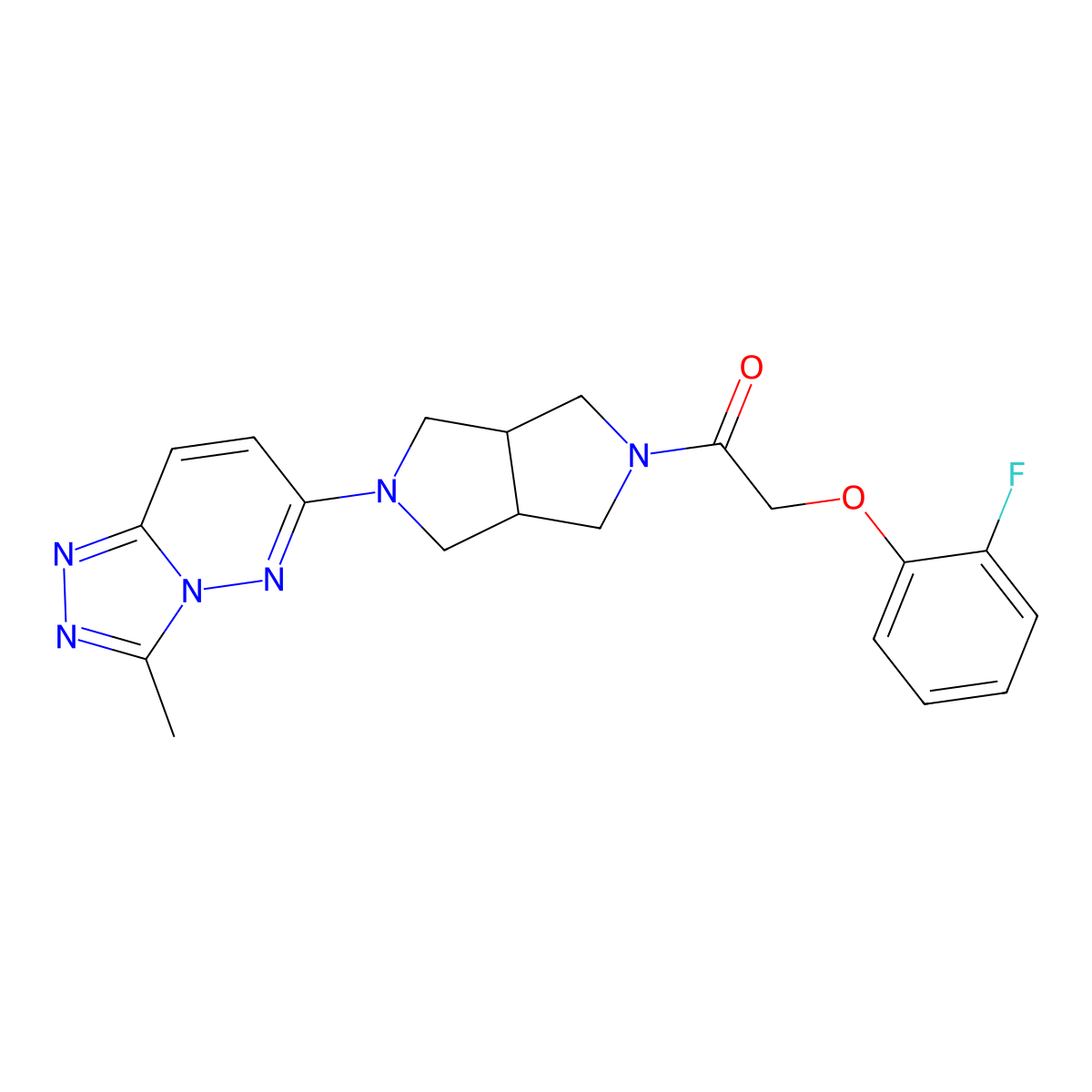 2-(2-Fluorophenoxy)-1-(5-{3-methyl-[1,2,4]triazolo[4,3-b]pyridazin-6-yl}-octahydropyrrolo[3,4-c]pyrrol-2-yl)ethan-1-one molecular structure, CAS 2549020-32-6