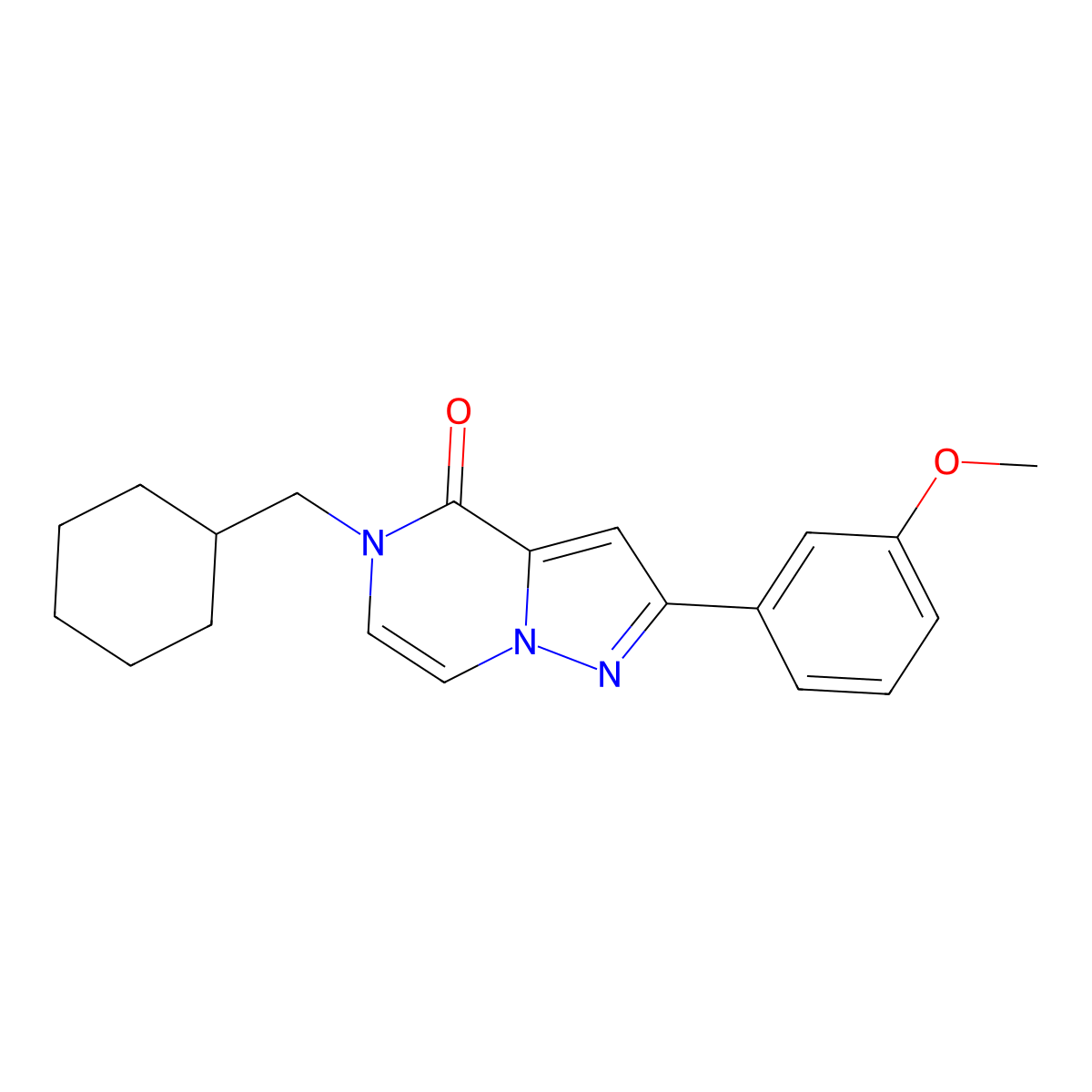 5-(cyclohexylmethyl)-2-(3-methoxyphenyl)-4H,5H-pyrazolo[1,5-a]pyrazin-4-one molecular structure, CAS 2549020-34-8