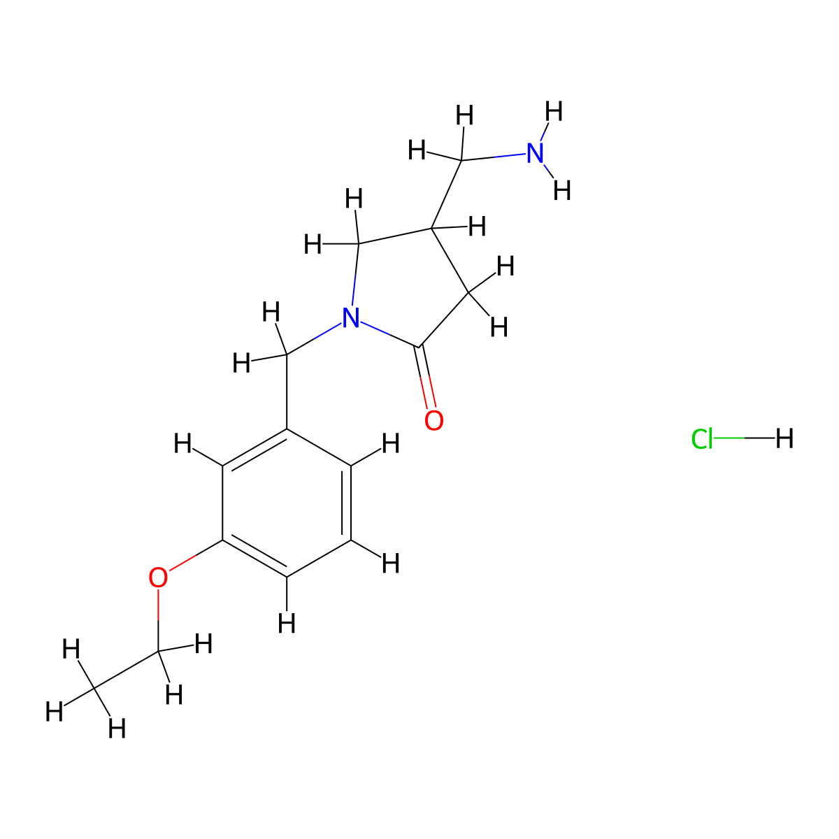 4-(Aminomethyl)-1-[(3-ethoxyphenyl)methyl]pyrrolidin-2-one hydrochloride molecular structure, CAS 2549020-35-9