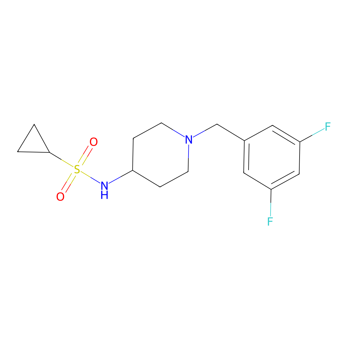 N-{1-[(3,5-difluorophenyl)methyl]piperidin-4-yl}cyclopropanesulfonamide molecular structure, CAS 2549020-37-1