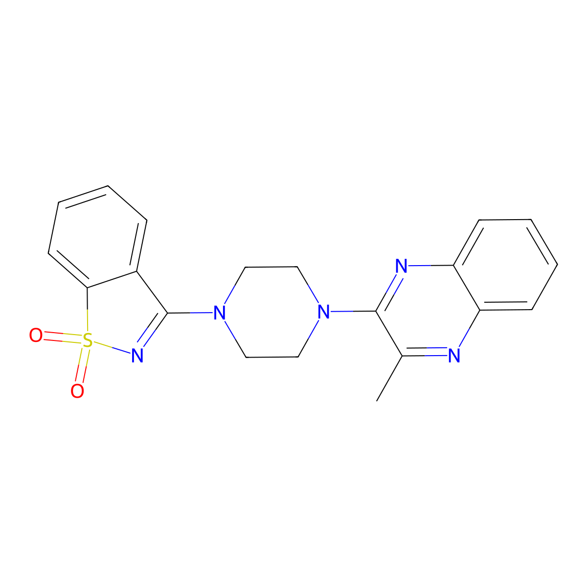 3-[4-(3-Methylquinoxalin-2-yl)piperazin-1-yl]-1lambda6,2-benzothiazole-1,1-dione molecular structure, CAS 2549020-39-3