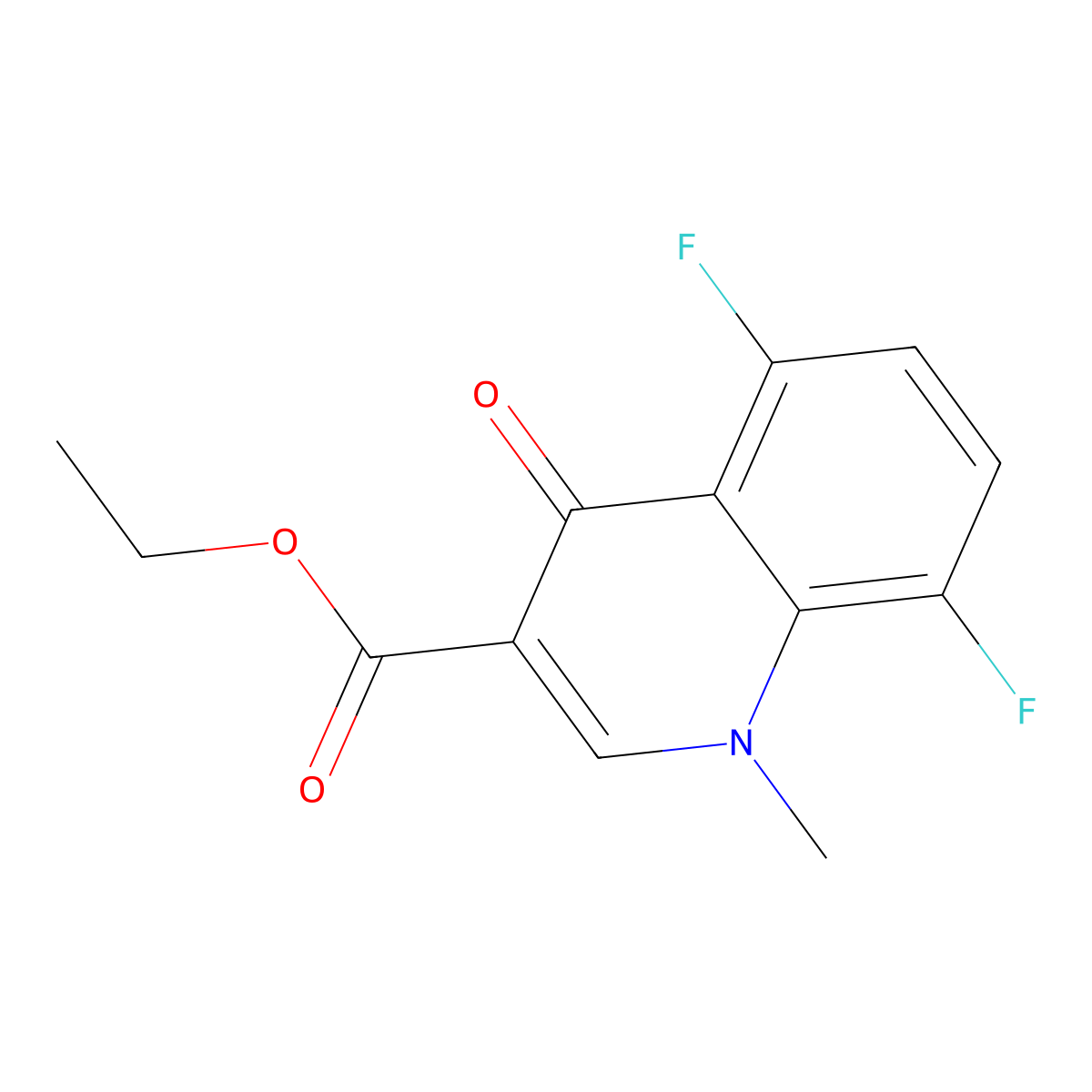 Ethyl 5,8-difluoro-1-methyl-4-oxo-1,4-dihydroquinoline-3-carboxylate molecular structure, CAS 2549020-40-6