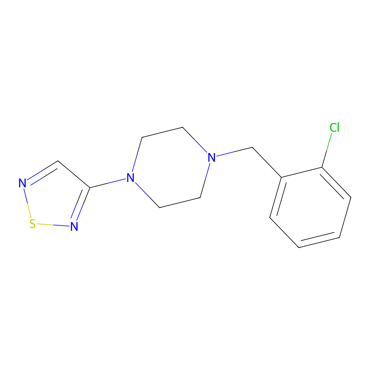 1-[(2-Chlorophenyl)methyl]-4-(1,2,5-thiadiazol-3-yl)piperazine molecular structure, CAS 2549020-49-5