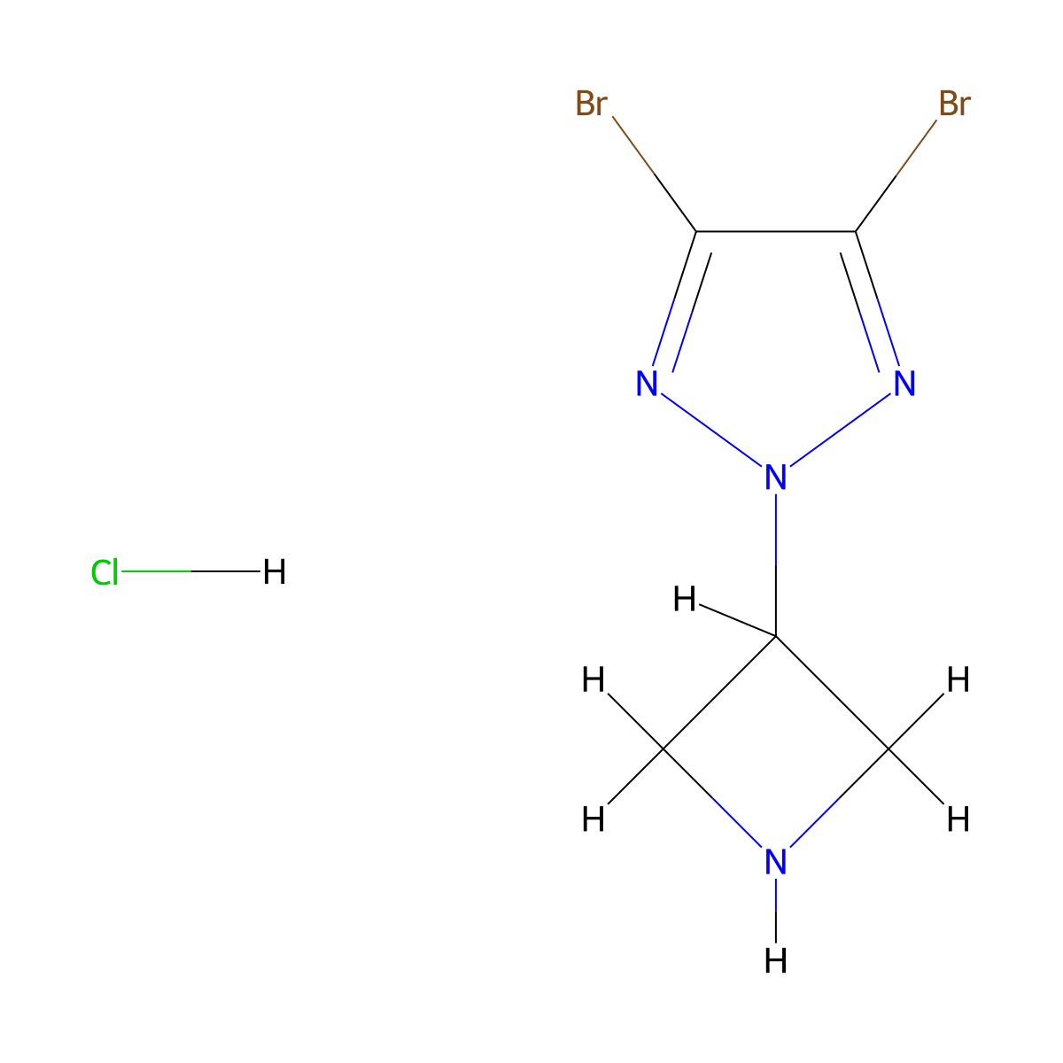 2-(azetidin-3-yl)-4,5-dibromo-2H-1,2,3-triazole hydrochloride molecular structure, CAS 2549020-66-6