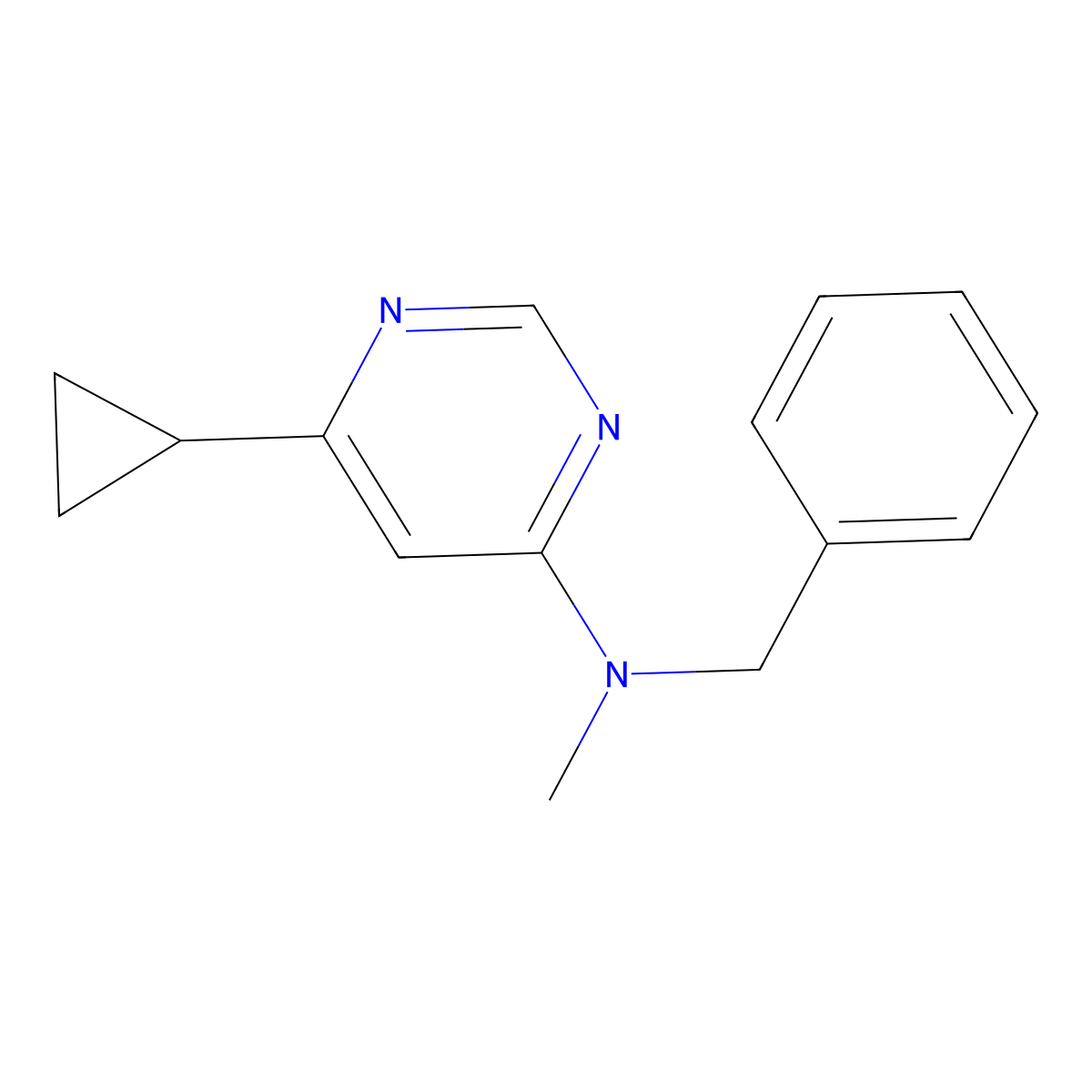 N-benzyl-6-cyclopropyl-N-methylpyrimidin-4-amine molecular structure, CAS 2549020-75-7