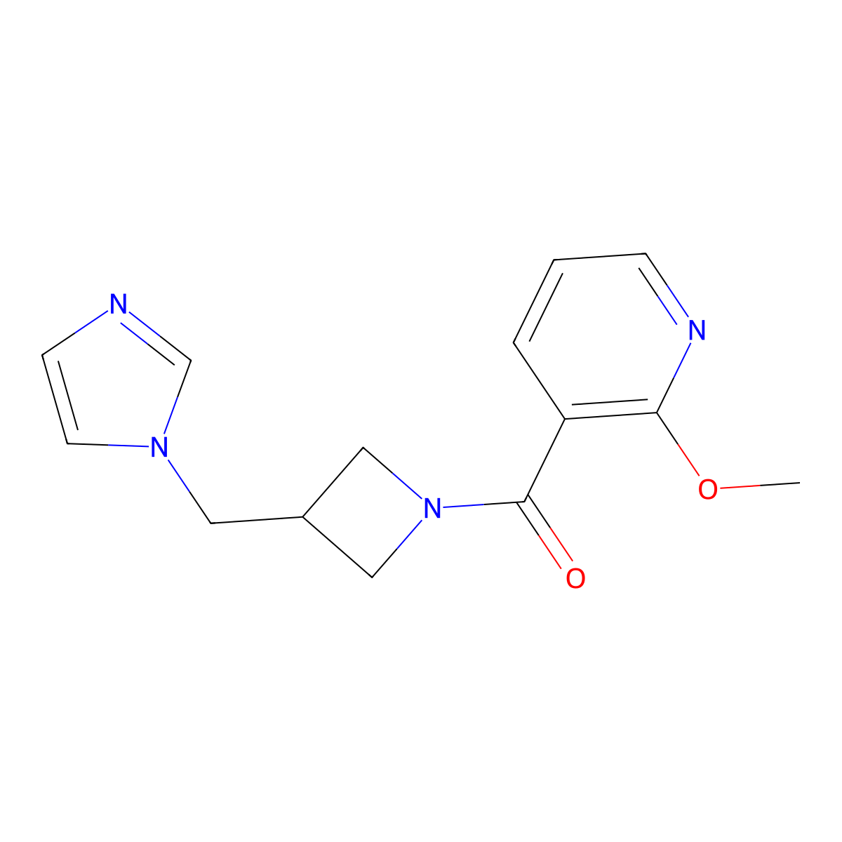 3-{3-[(1H-imidazol-1-yl)methyl]azetidine-1-carbonyl}-2-methoxypyridine molecular structure, CAS 2549020-83-7