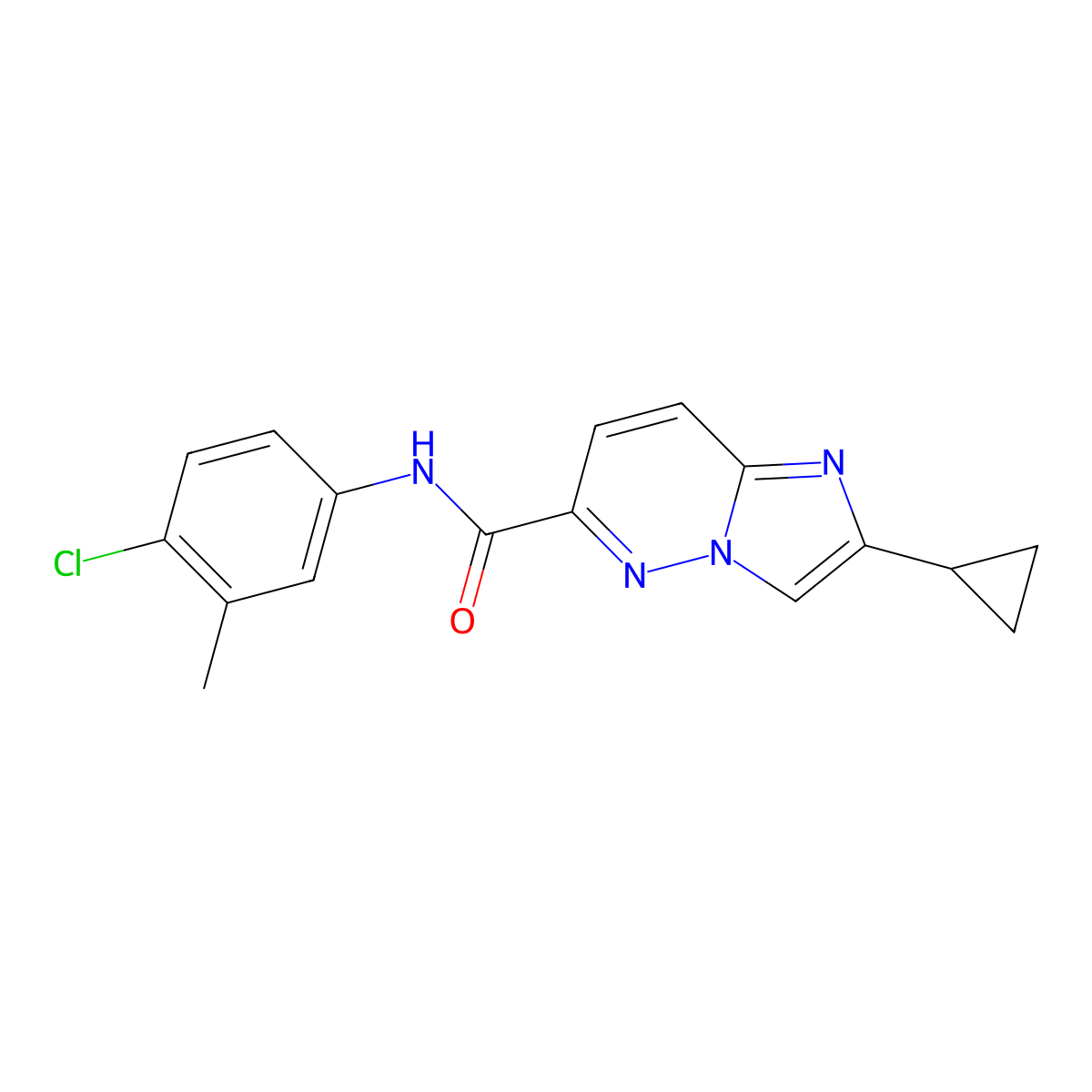 N-(4-chloro-3-methylphenyl)-2-cyclopropylimidazo[1,2-b]pyridazine-6-carboxamide molecular structure, CAS 2549021-07-8