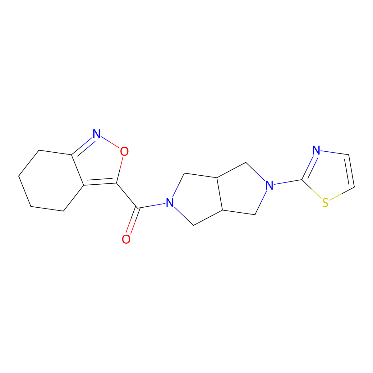 3-[5-(1,3-Thiazol-2-yl)-octahydropyrrolo[3,4-c]pyrrole-2-carbonyl]-4,5,6,7-tetrahydro-2,1-benzoxazole molecular structure, CAS 2549021-20-5