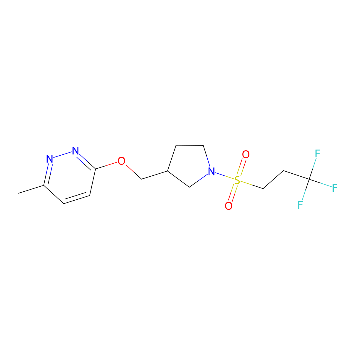 3-Methyl-6-{[1-(3,3,3-trifluoropropanesulfonyl)pyrrolidin-3-yl]methoxy}pyridazine molecular structure, CAS 2549021-23-8