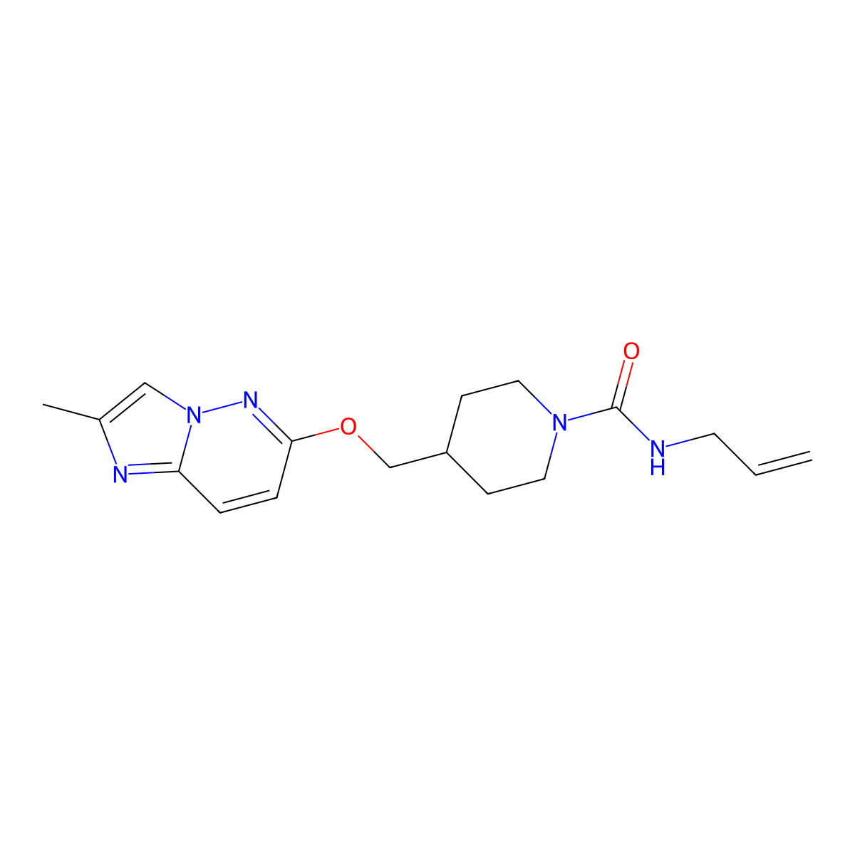 4-[({2-methylimidazo[1,2-b]pyridazin-6-yl}oxy)methyl]-N-(prop-2-en-1-yl)piperidine-1-carboxamide molecular structure, CAS 2549021-26-1