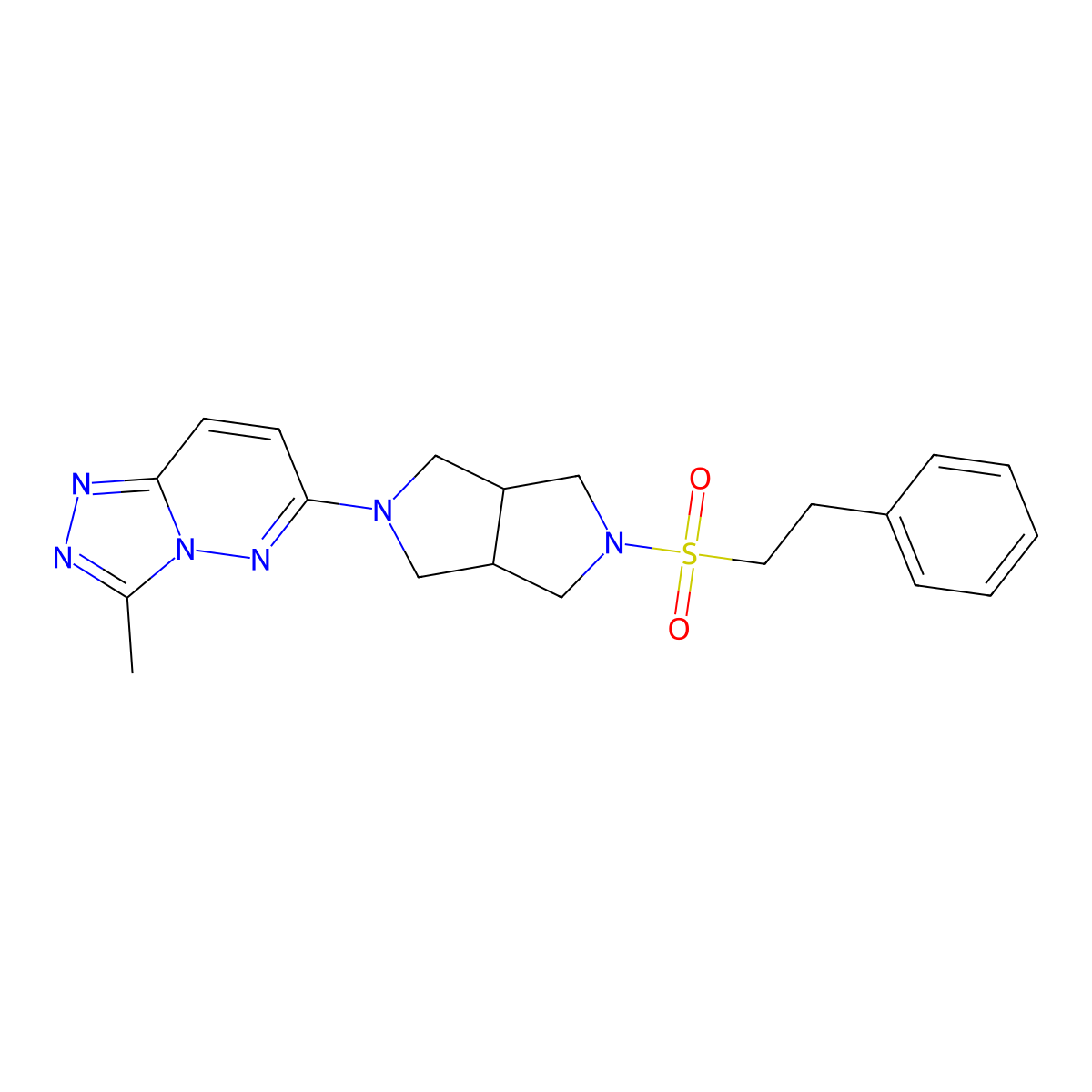 2-{3-Methyl-[1,2,4]triazolo[4,3-b]pyridazin-6-yl}-5-(2-phenylethanesulfonyl)-octahydropyrrolo[3,4-c]pyrrole molecular structure, CAS 2549021-42-1