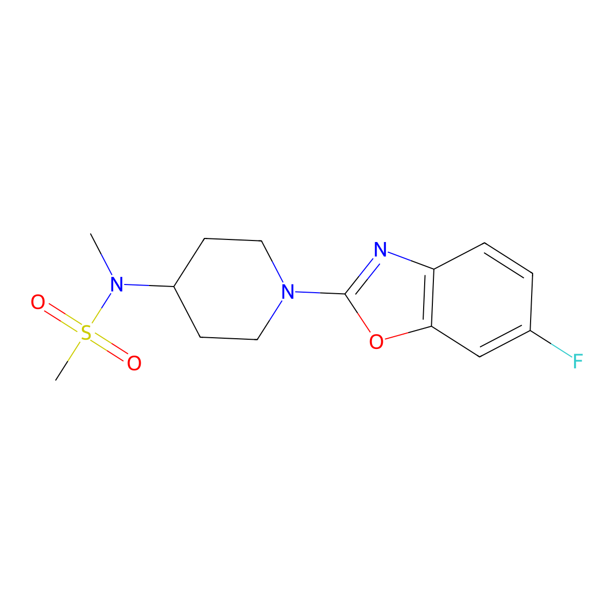N-[1-(6-fluoro-1,3-benzoxazol-2-yl)piperidin-4-yl]-N-methylmethanesulfonamide molecular structure, CAS 2549021-64-7