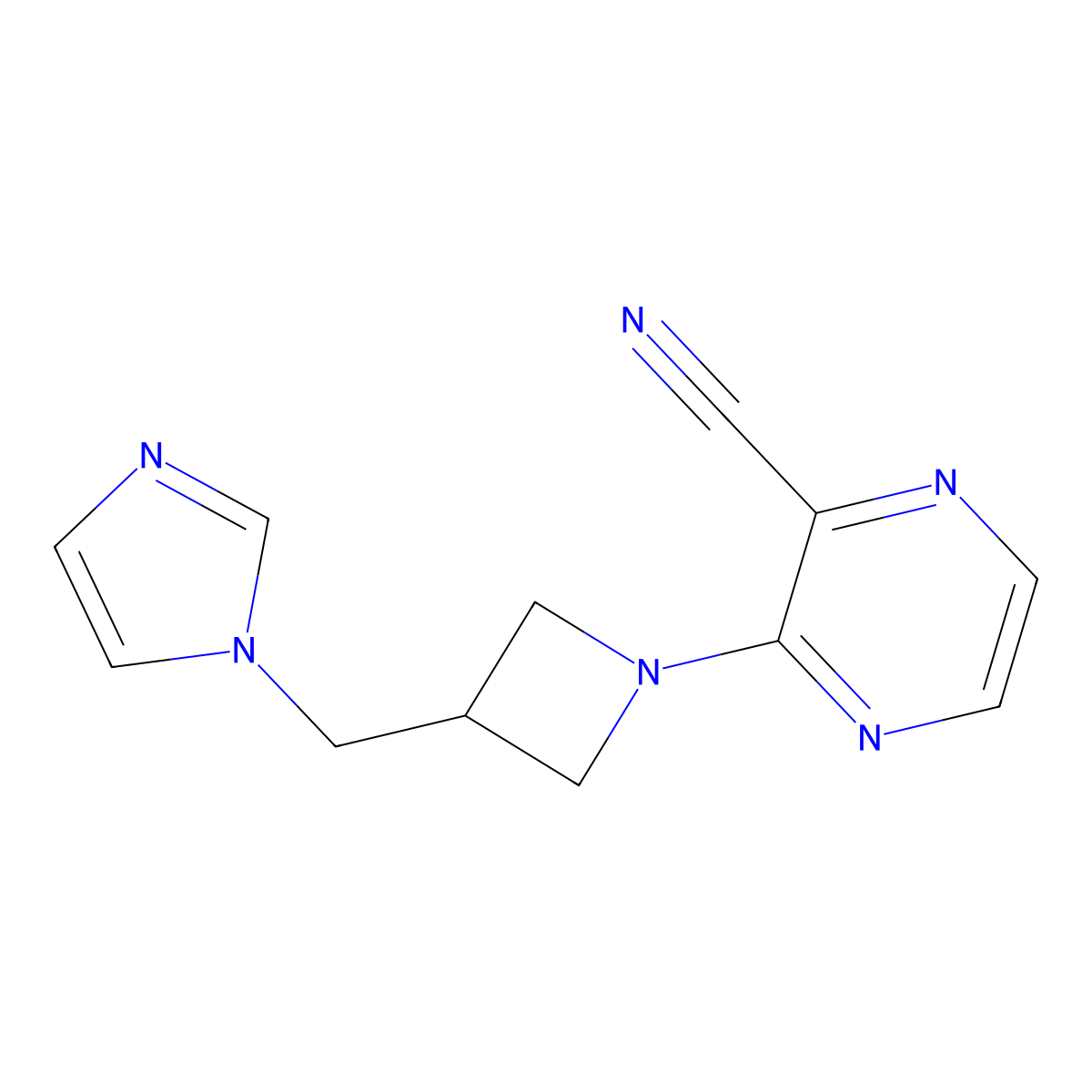 3-{3-[(1H-imidazol-1-yl)methyl]azetidin-1-yl}pyrazine-2-carbonitrile molecular structure, CAS 2549021-67-0