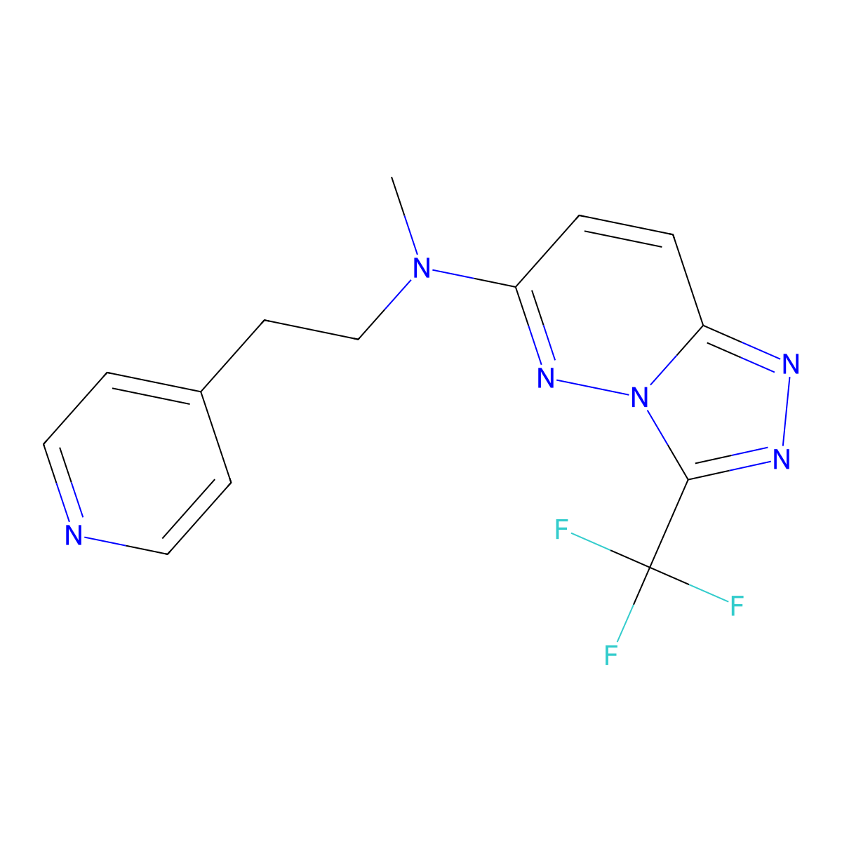 N-methyl-N-[2-(pyridin-4-yl)ethyl]-3-(trifluoromethyl)-[1,2,4]triazolo[4,3-b]pyridazin-6-amine molecular structure, CAS 2549021-69-2
