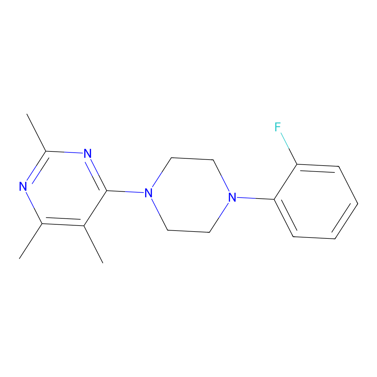 4-[4-(2-Fluorophenyl)piperazin-1-yl]-2,5,6-trimethylpyrimidine molecular structure, CAS 2549021-85-2