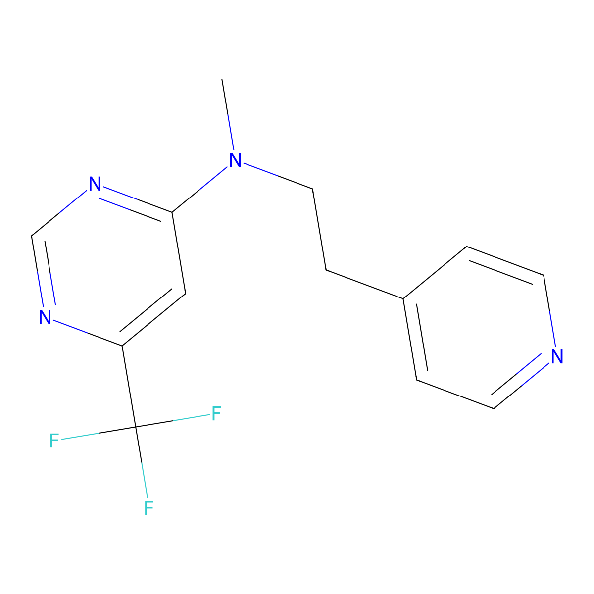 N-methyl-N-[2-(pyridin-4-yl)ethyl]-6-(trifluoromethyl)pyrimidin-4-amine molecular structure, CAS 2549021-86-3