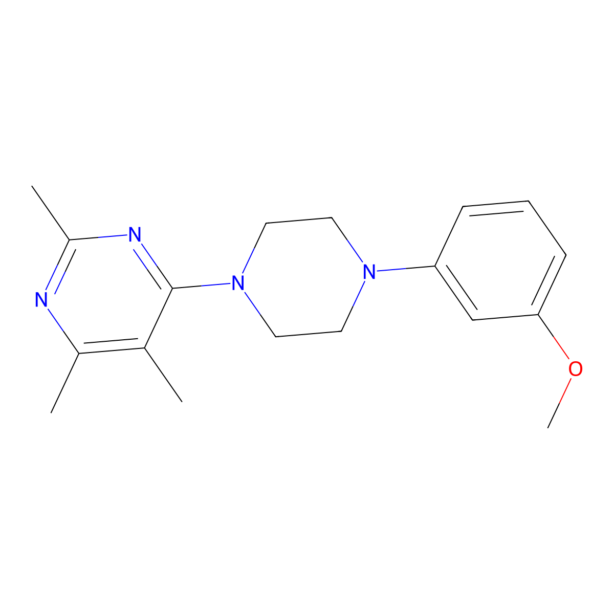 4-[4-(3-Methoxyphenyl)piperazin-1-yl]-2,5,6-trimethylpyrimidine molecular structure, CAS 2549021-88-5